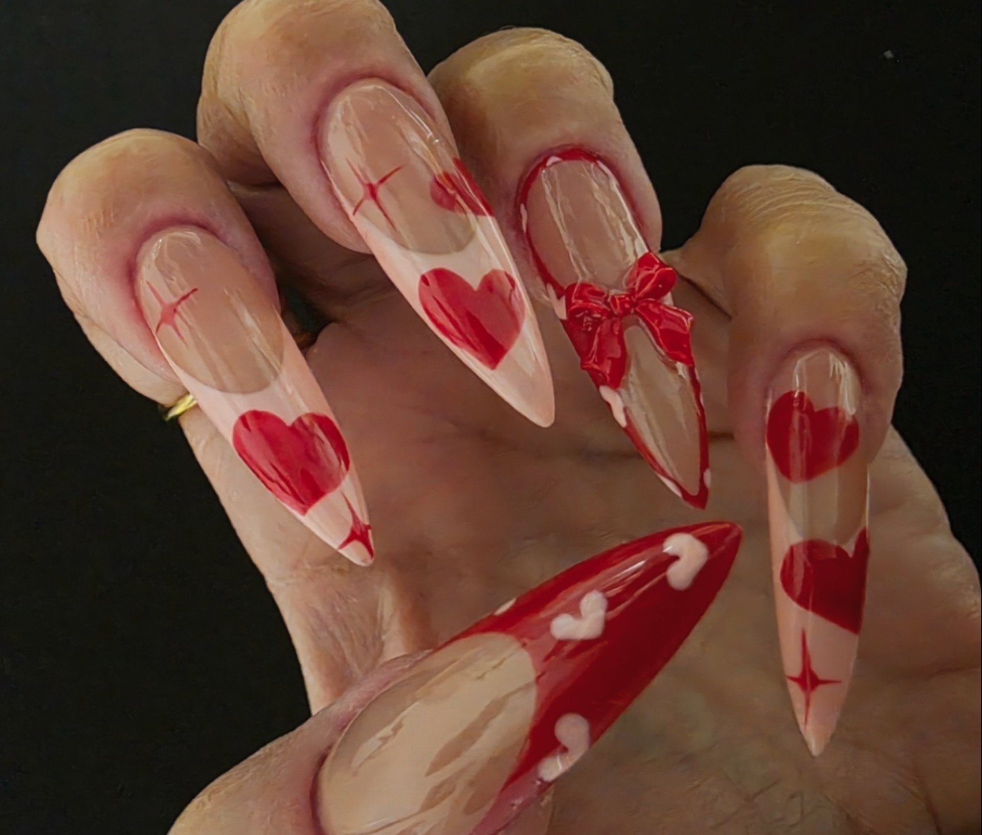 an abstract photo of a curved building with a blue sky in the background