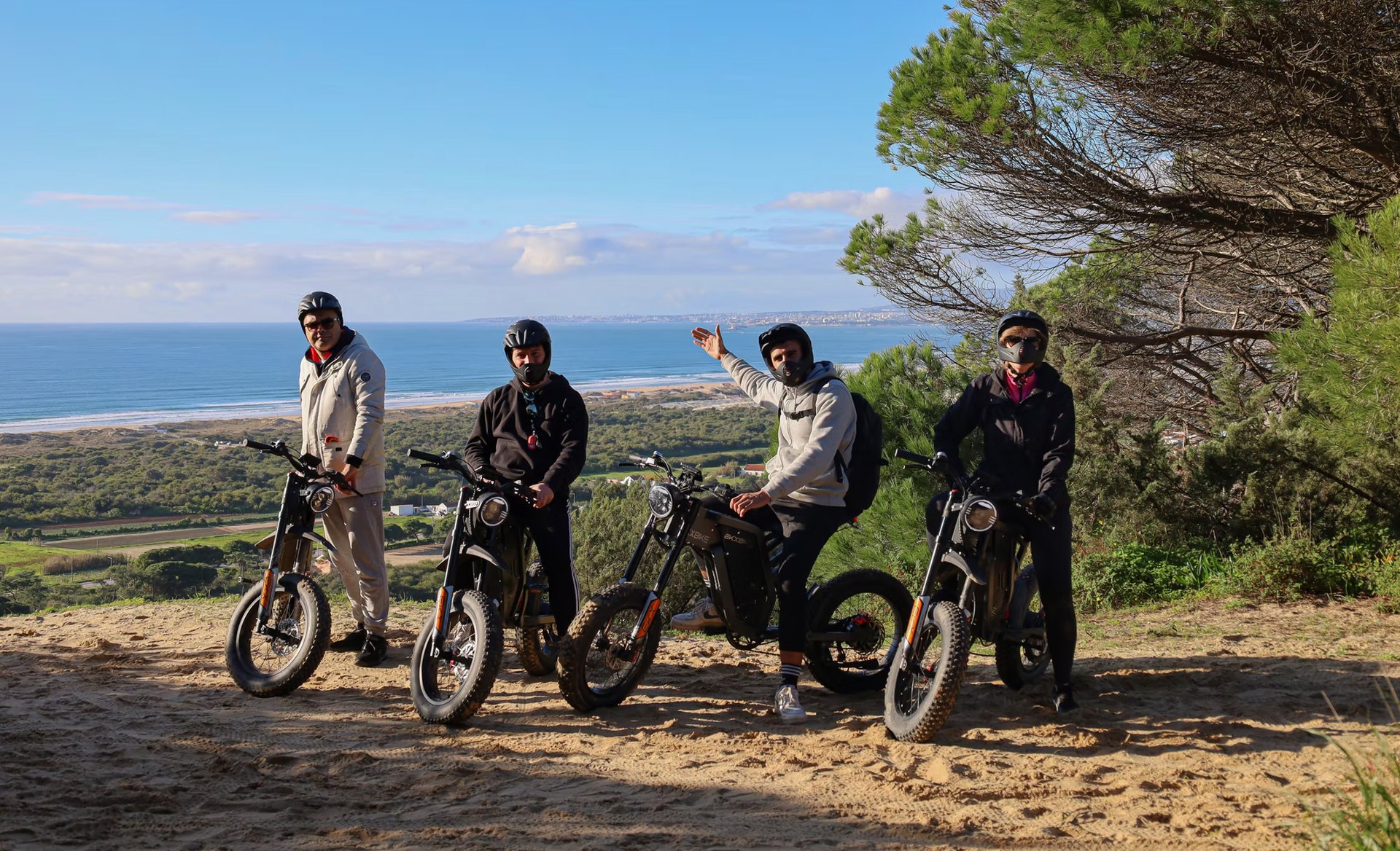 brown leather handbag on black bicycle