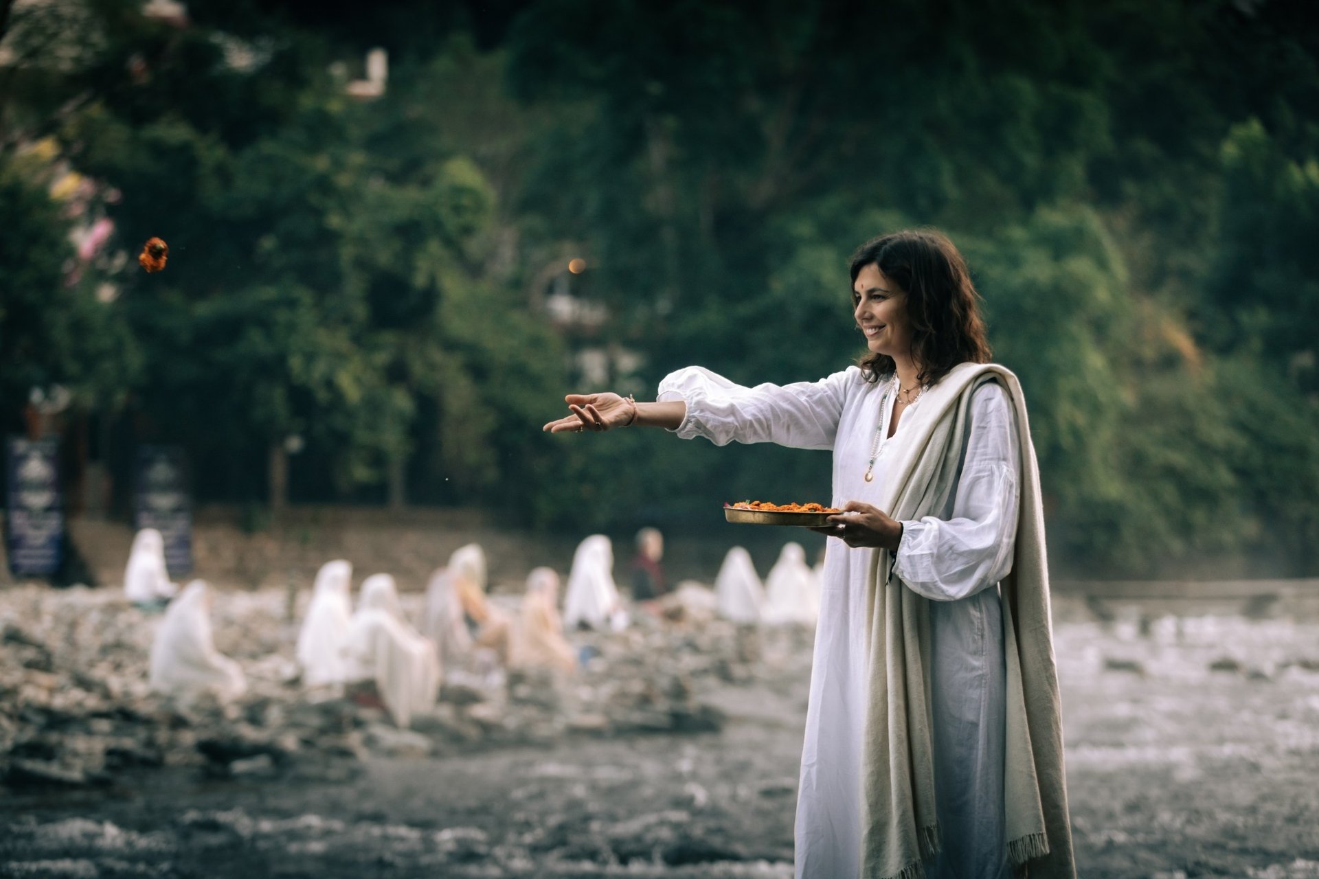 an abstract photo of a curved building with a blue sky in the background