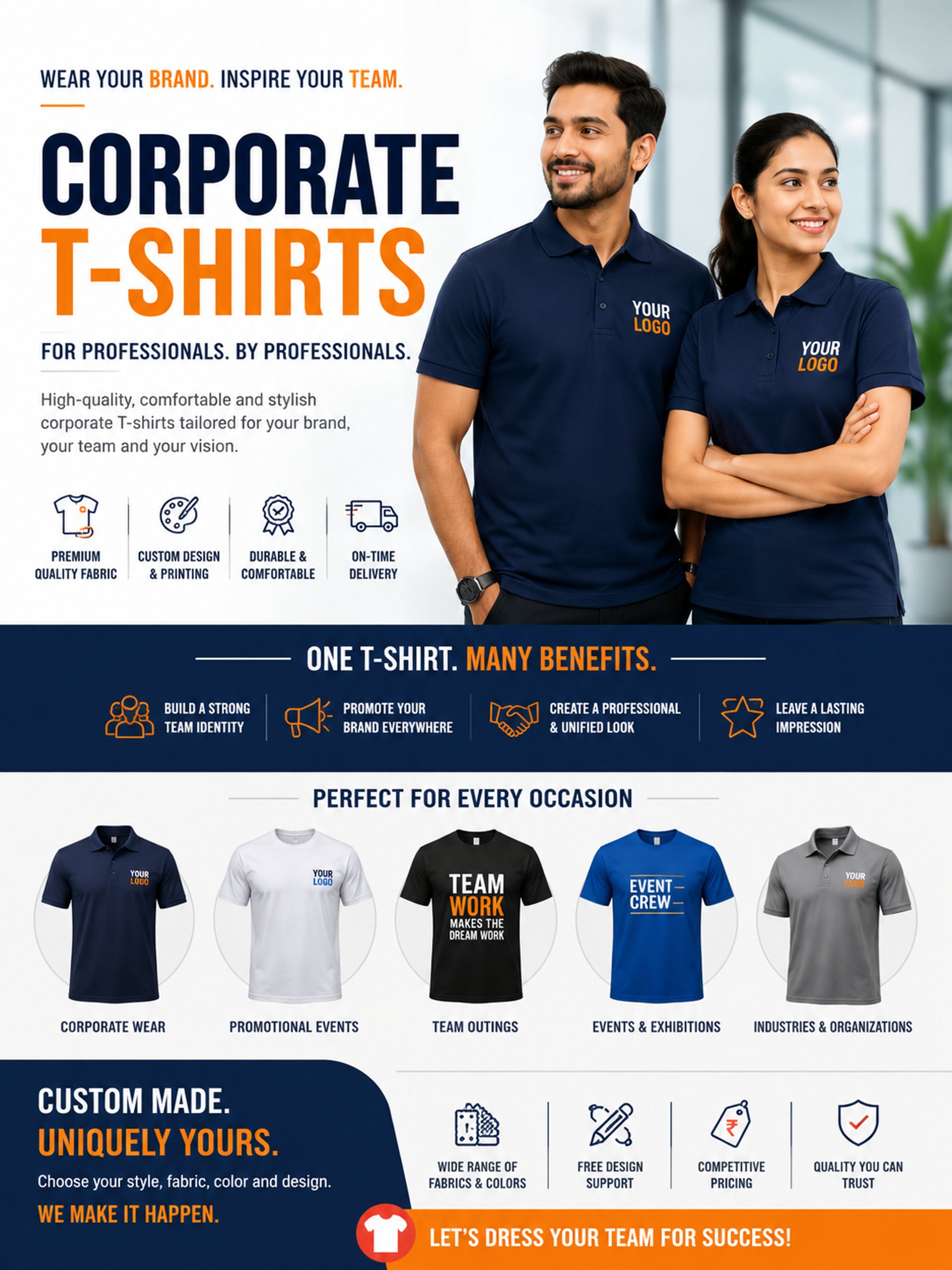 person in orange crew neck shirt