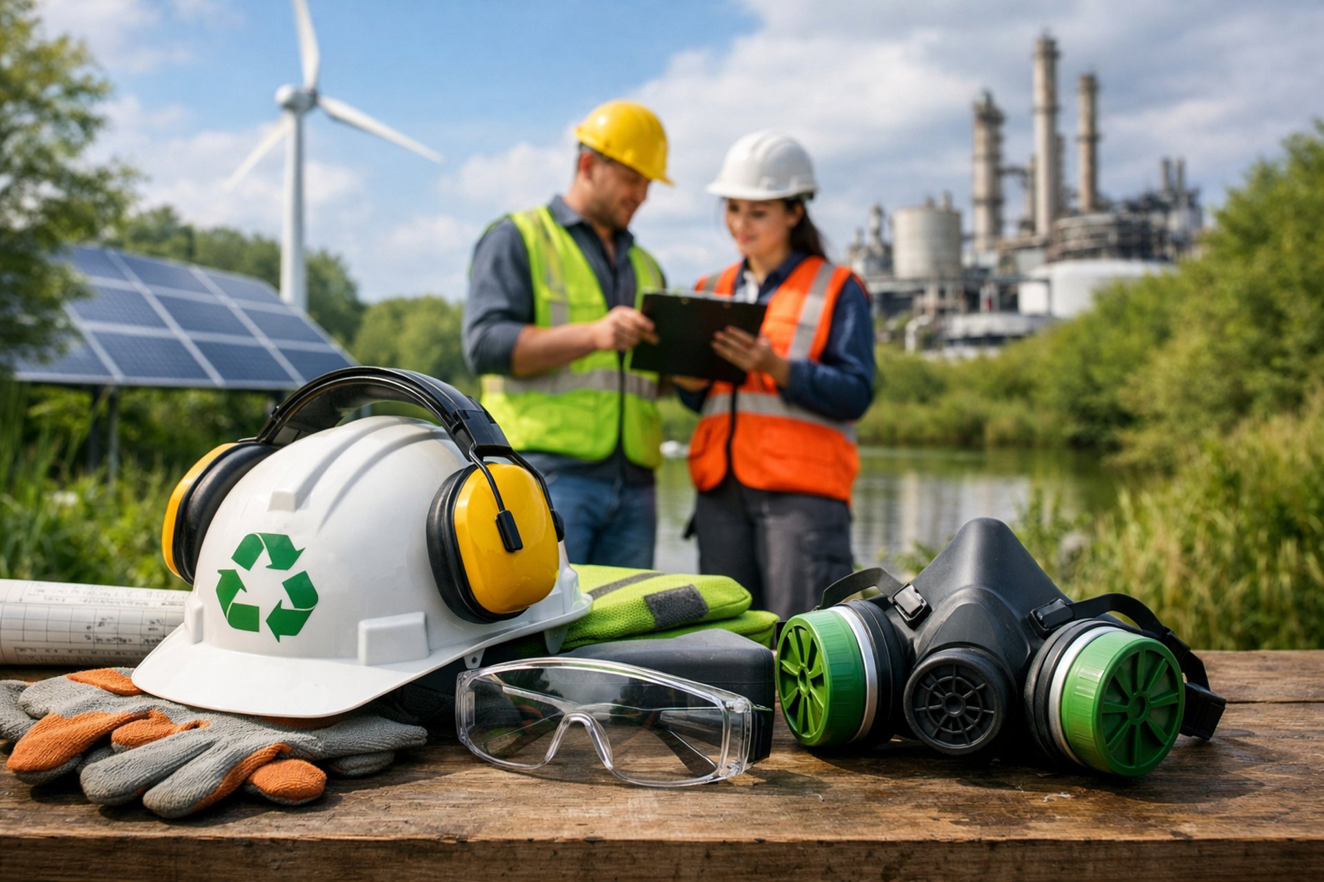 a rack filled with lots of yellow hard hats