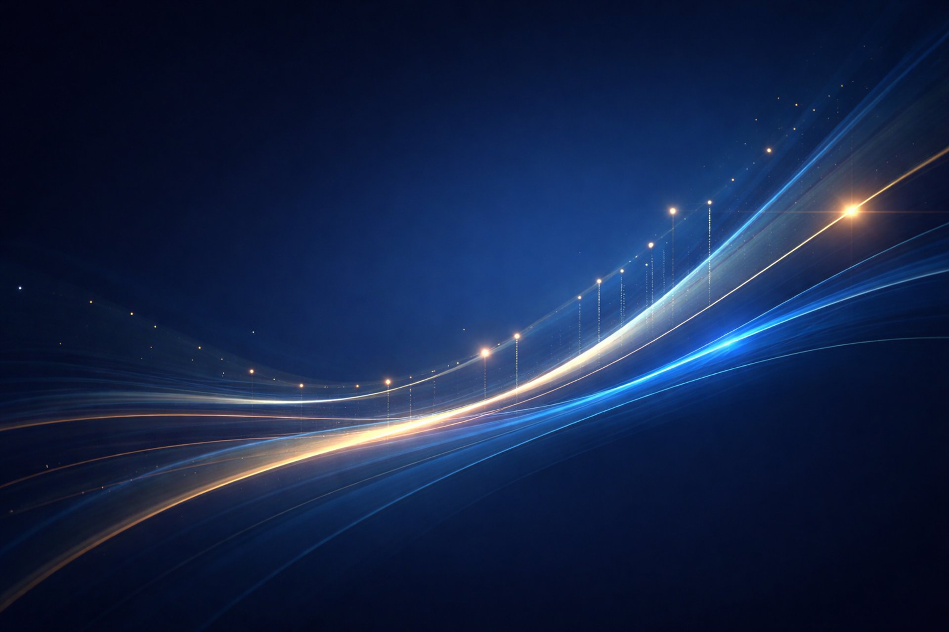 a blue background with lines and dots