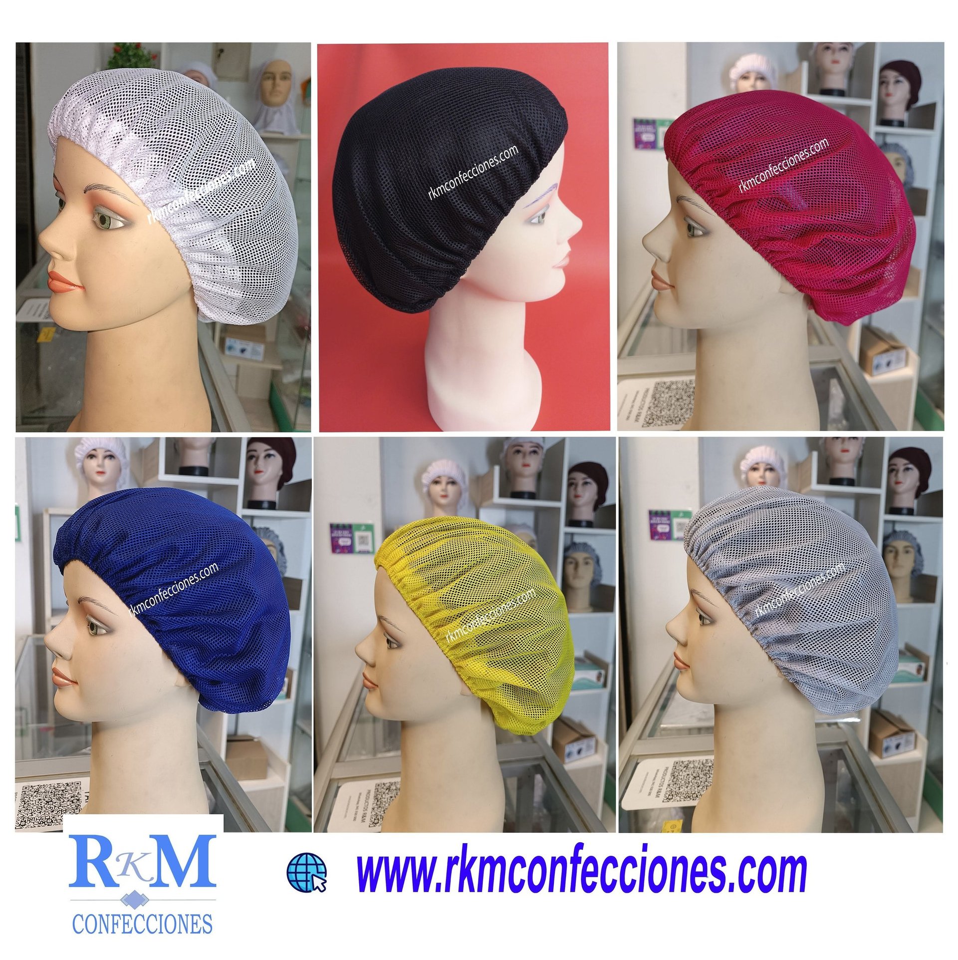 tocas reutilizables lavables - Cofias de tela - malla - RKM Confecciones
