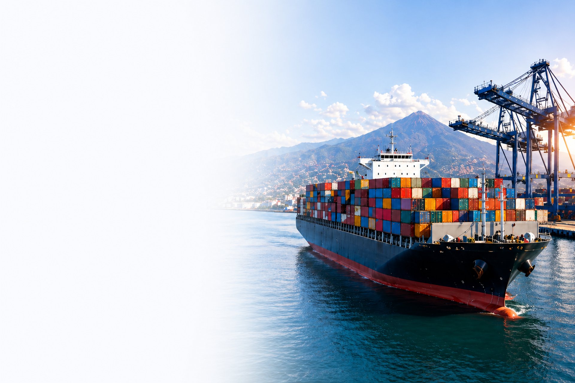 red and blue cargo ship on body of water during daytime