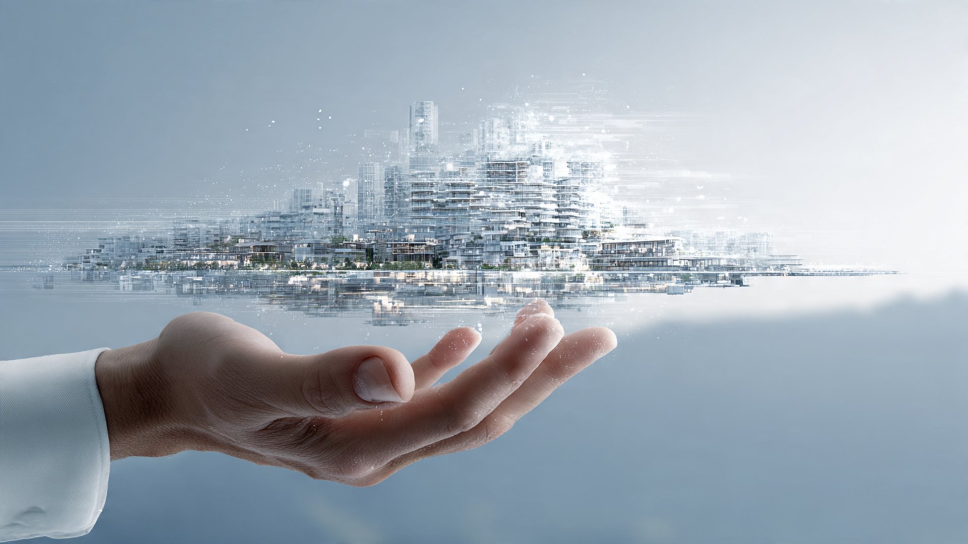 an abstract photo of a curved building with a blue sky in the background