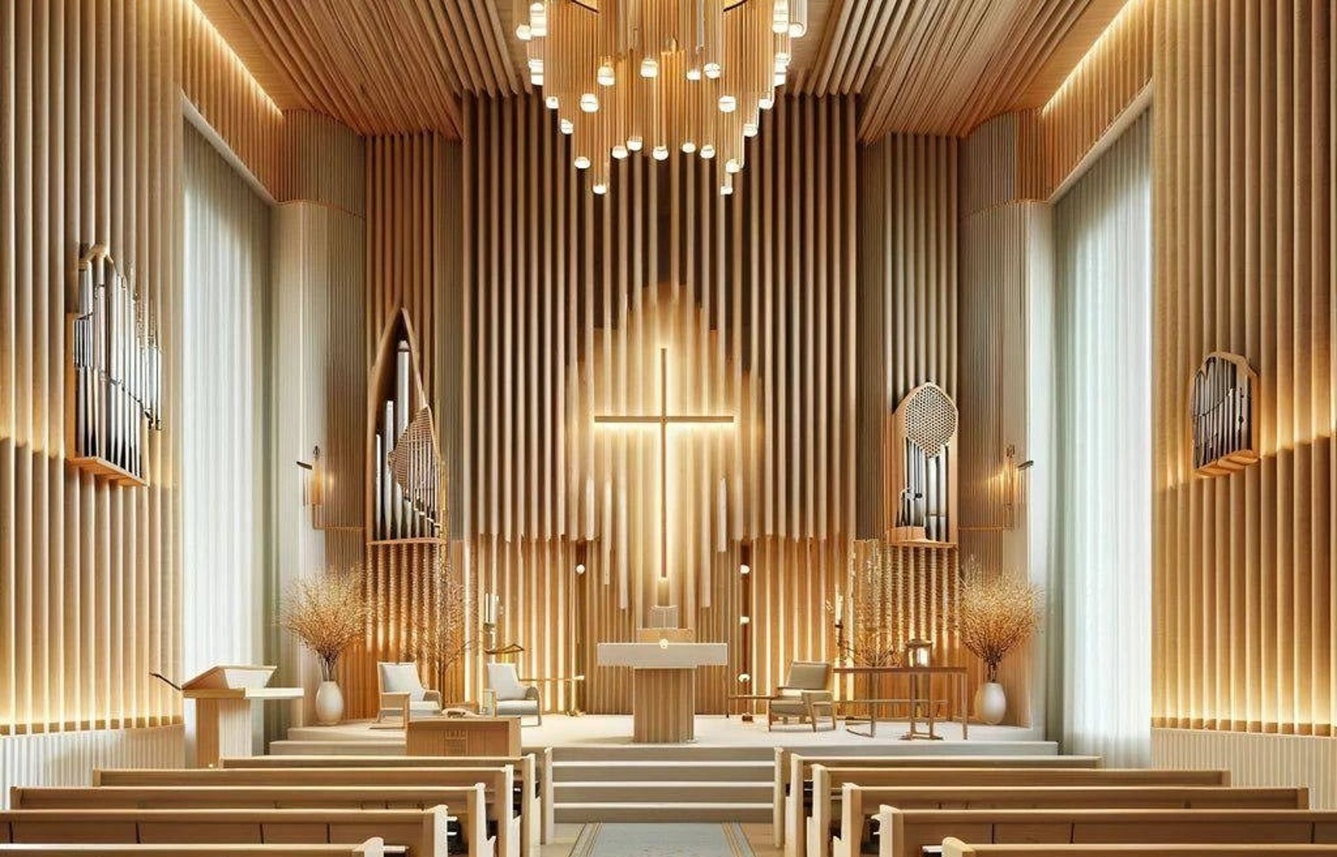 an abstract photo of a curved building with a blue sky in the background