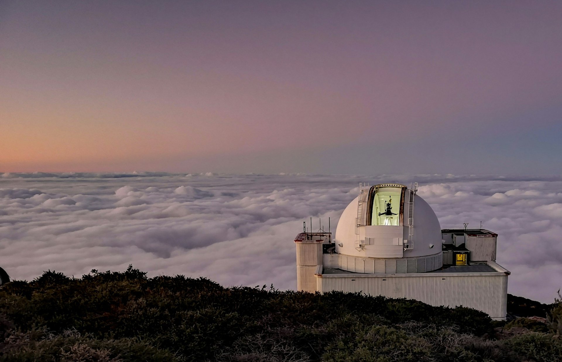 view of Earth and satellite