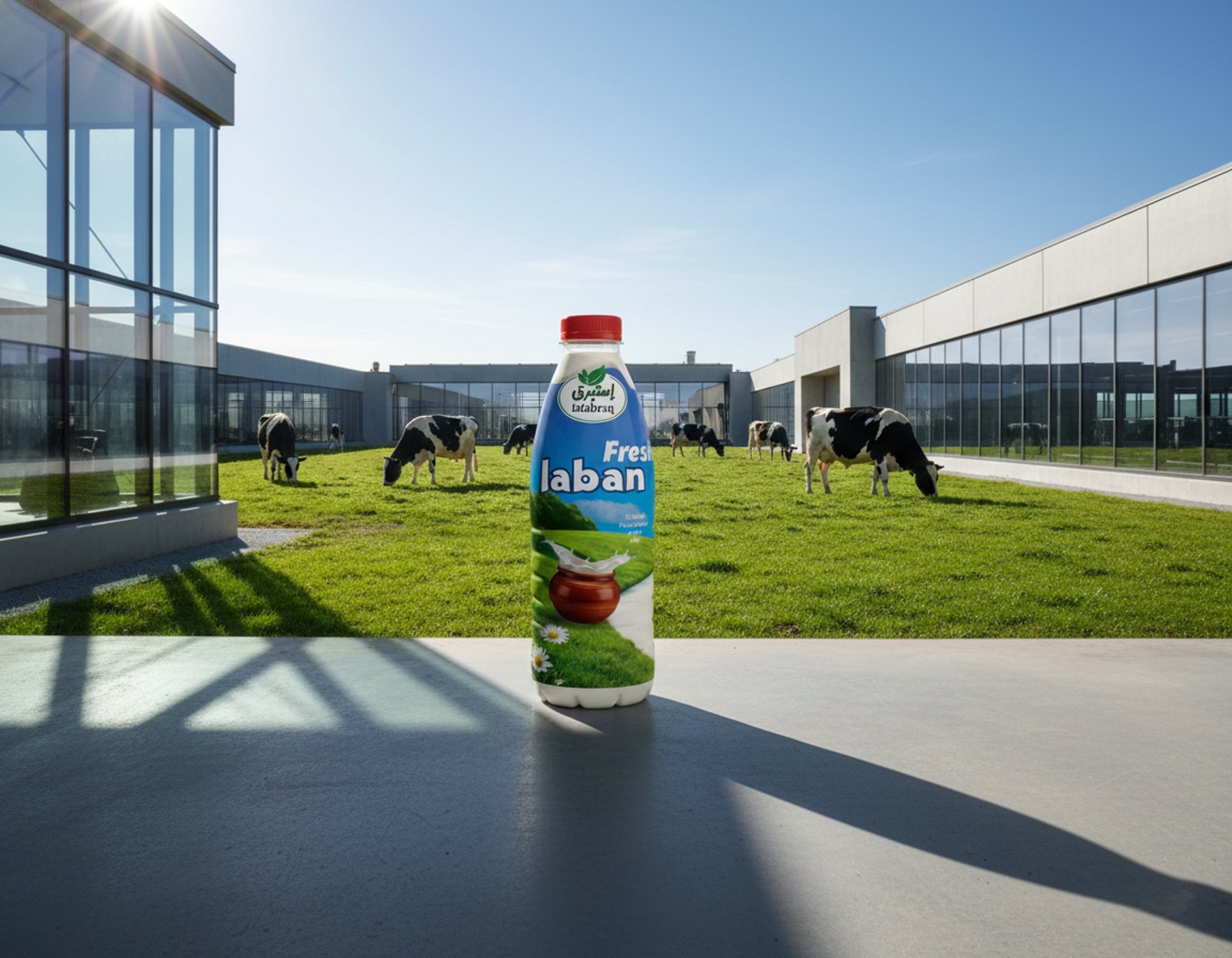 an abstract photo of a curved building with a blue sky in the background