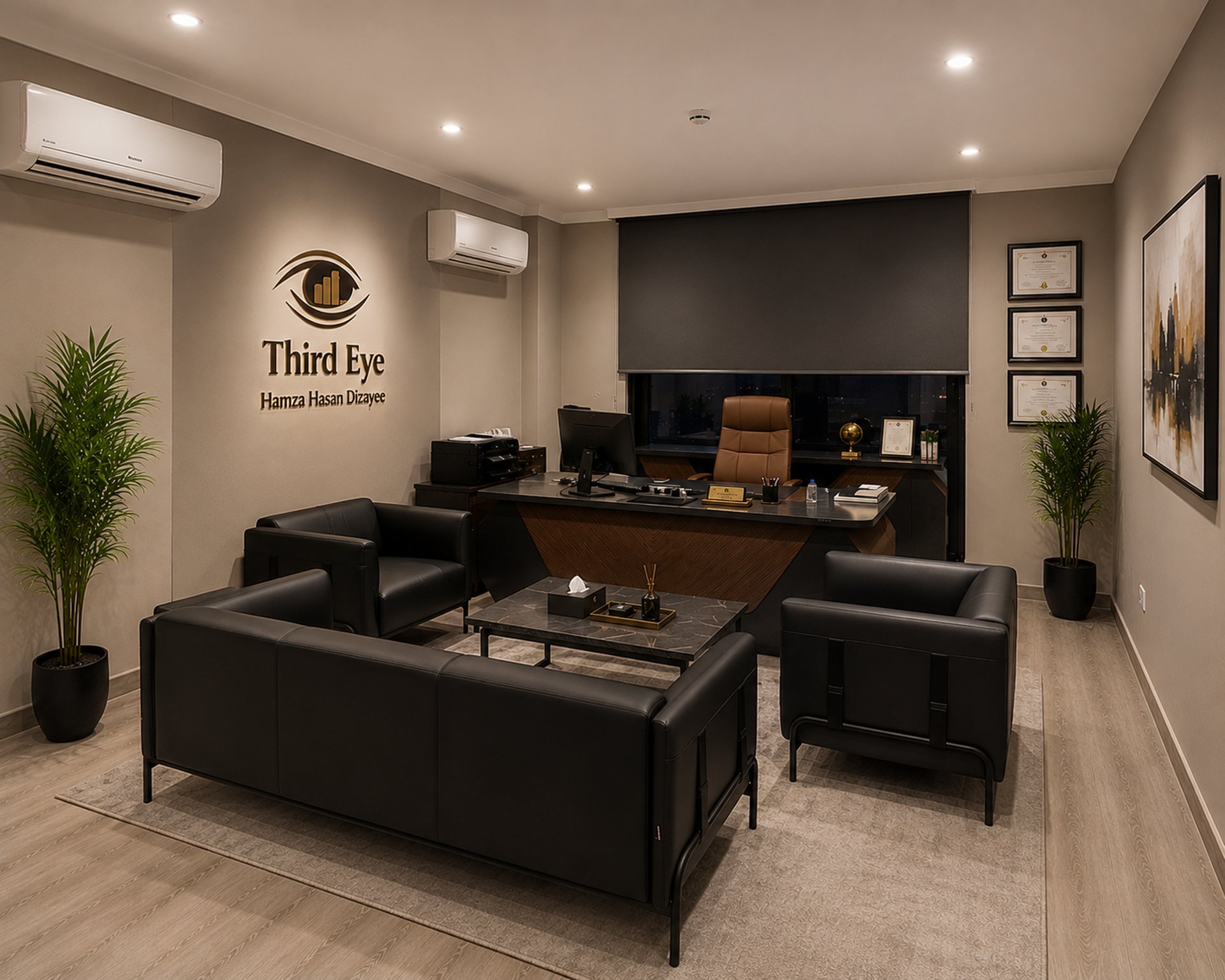 black and brown leather padded tub sofa