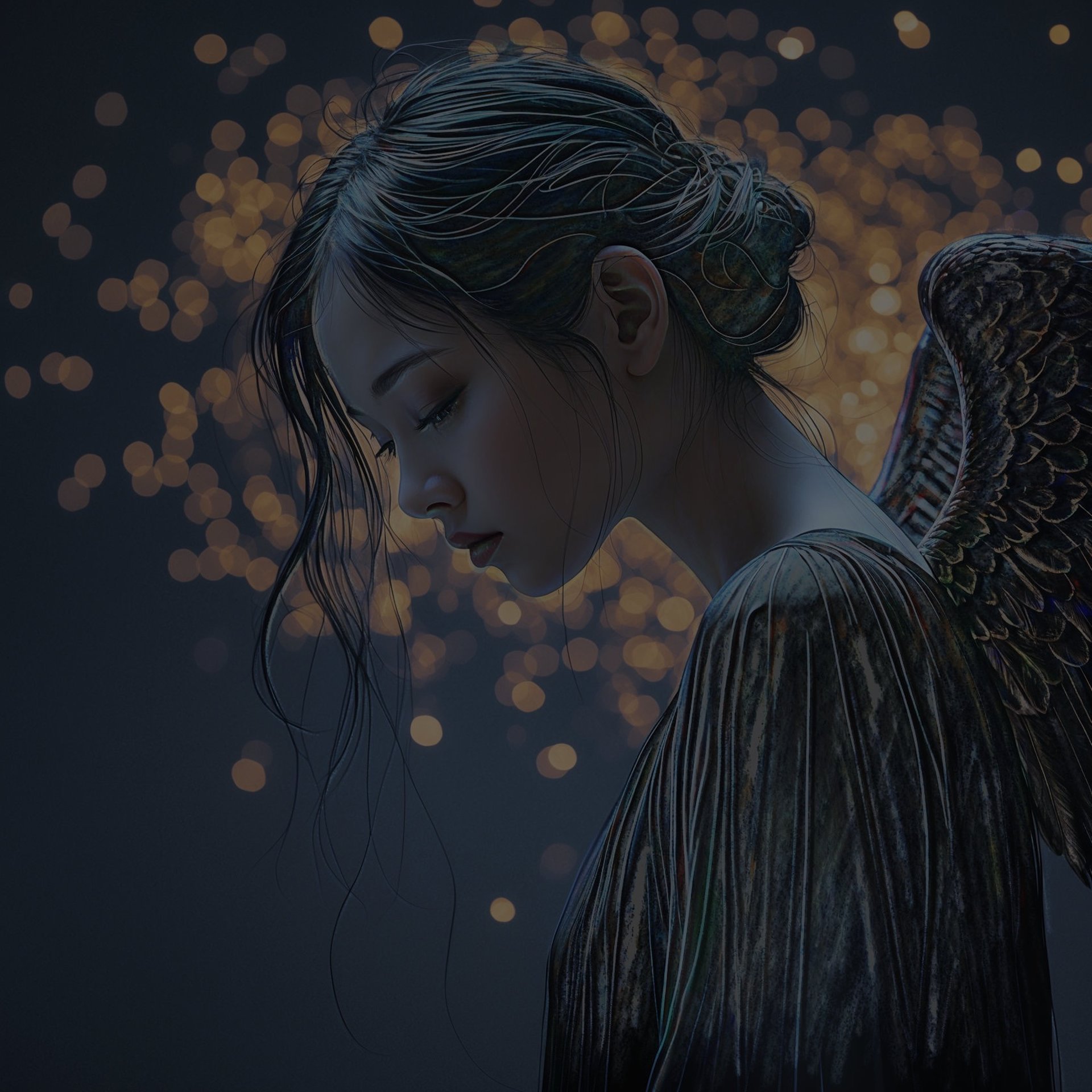 an abstract photo of a curved building with a blue sky in the background