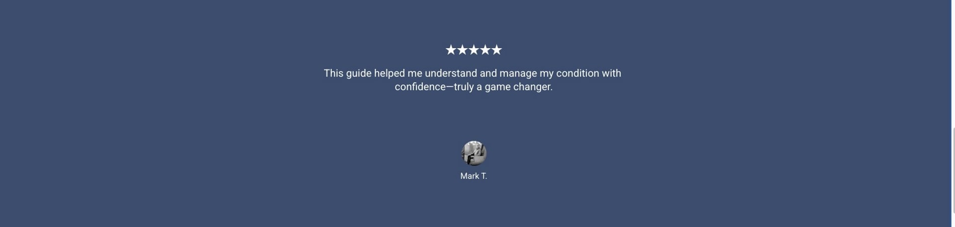 5-star HSV management guide review: Mark T. says guide helped understand and manage herpes condition with confidence