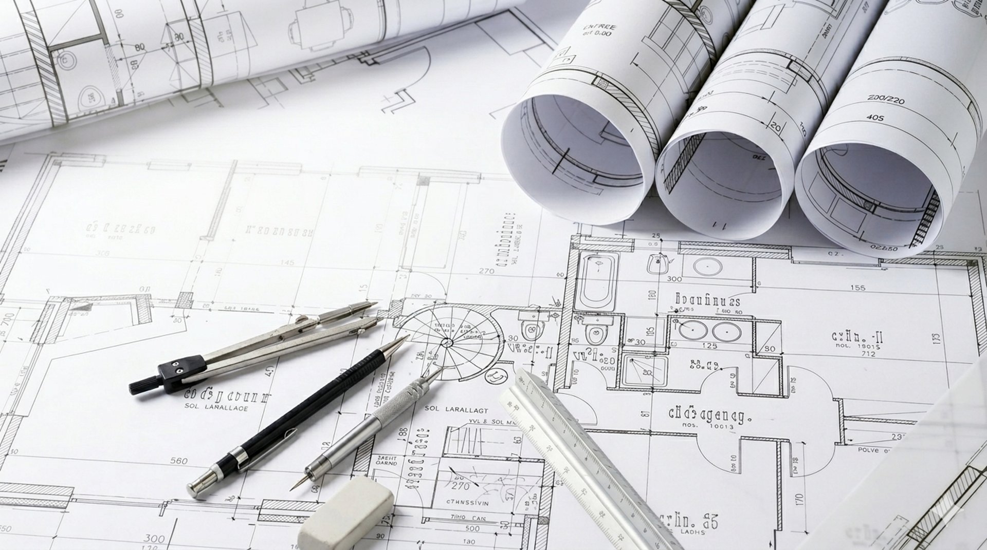 an abstract photo of a curved building with a blue sky in the background