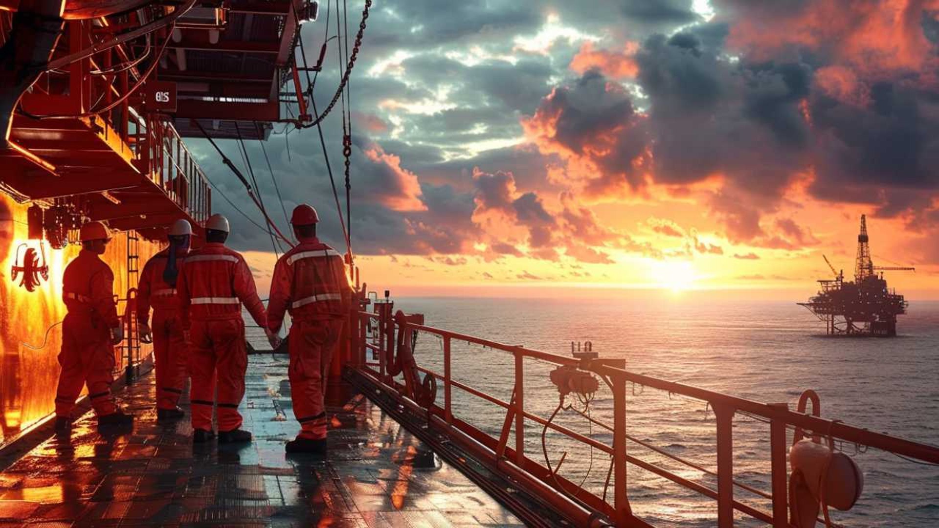 a couple of men standing next to each other in front of a truck