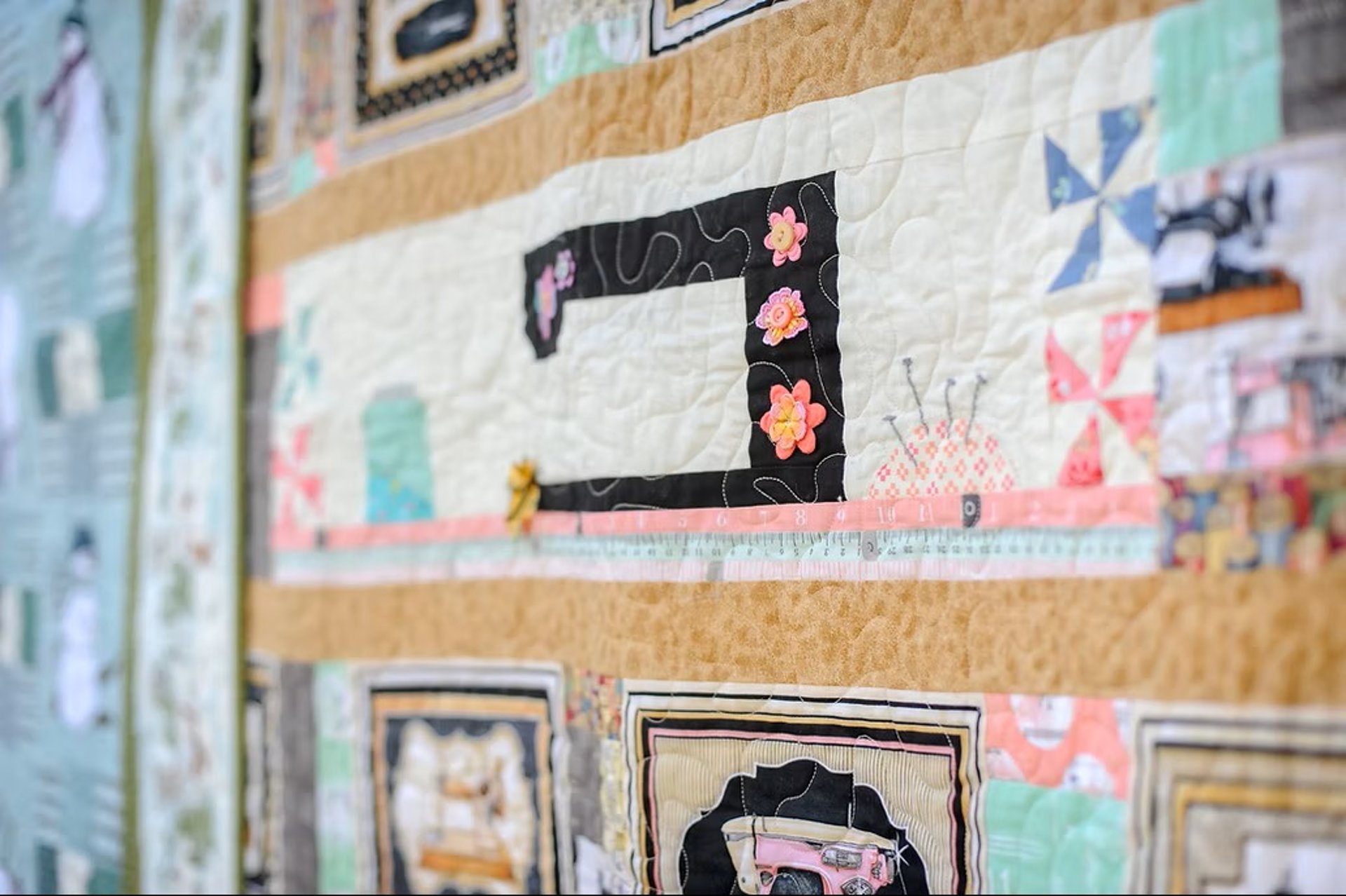 an abstract photo of a curved building with a blue sky in the background