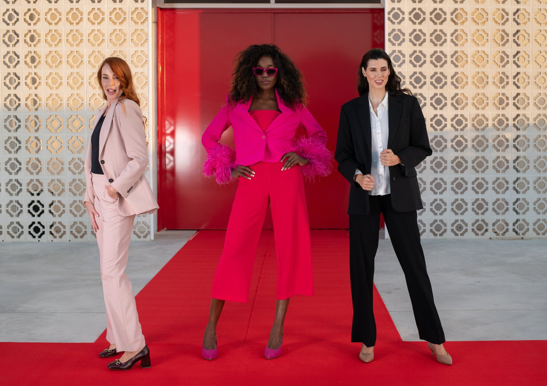 an abstract photo of a curved building with a blue sky in the background