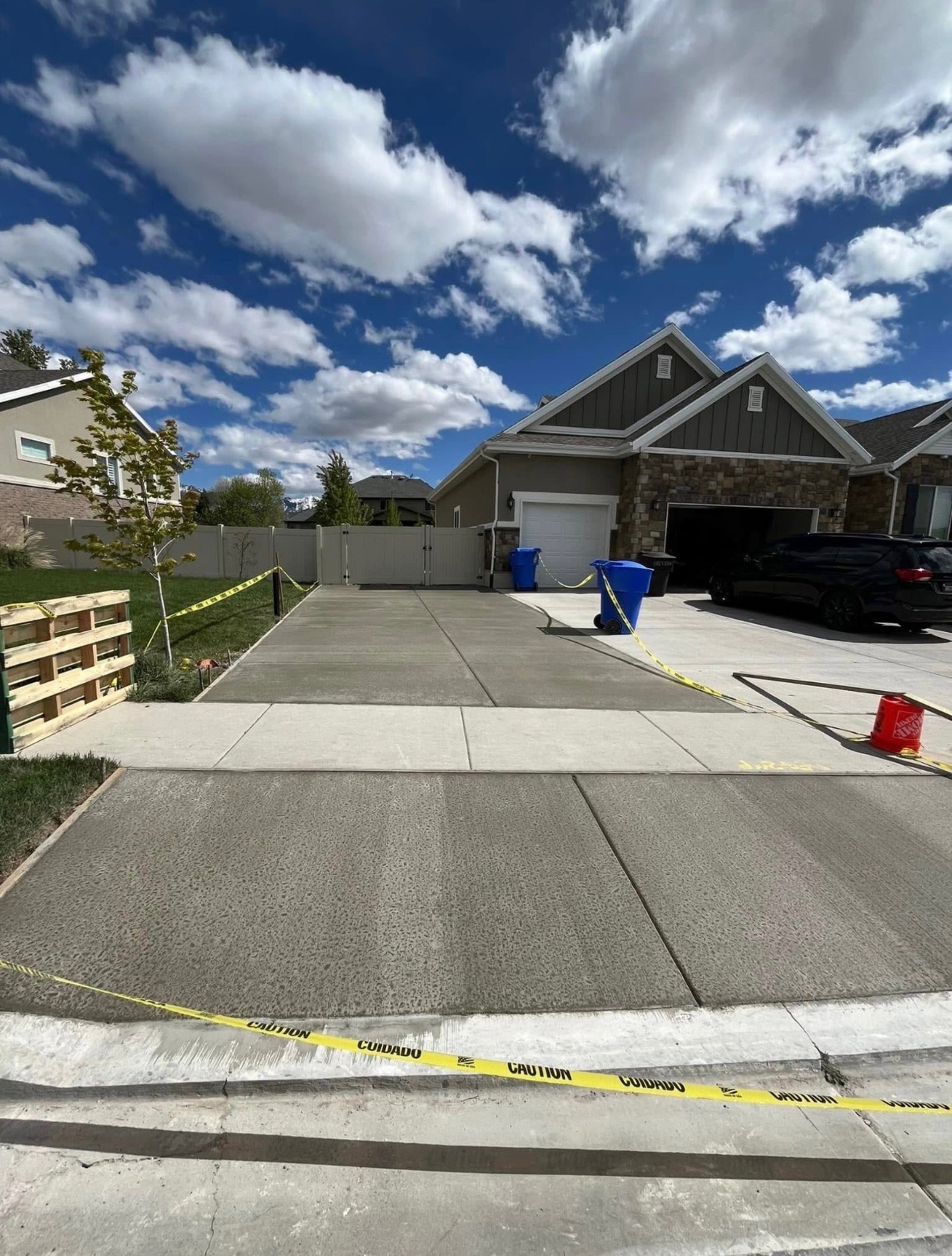 Concrete driveway for residential home