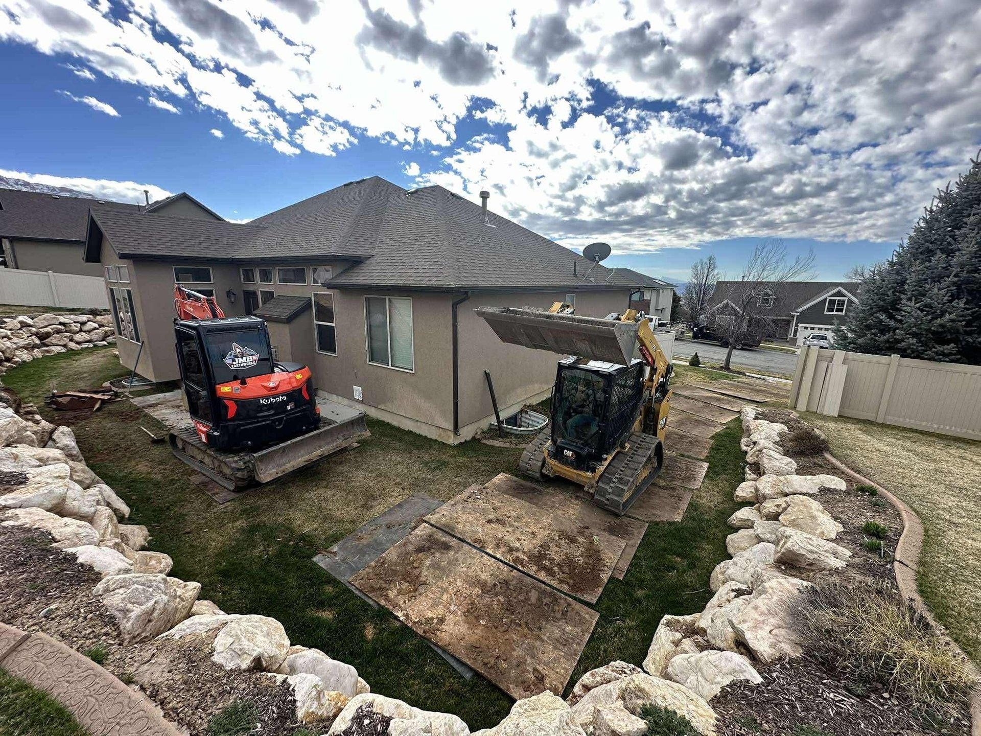 Residential boulder wall project in Ogden, UT