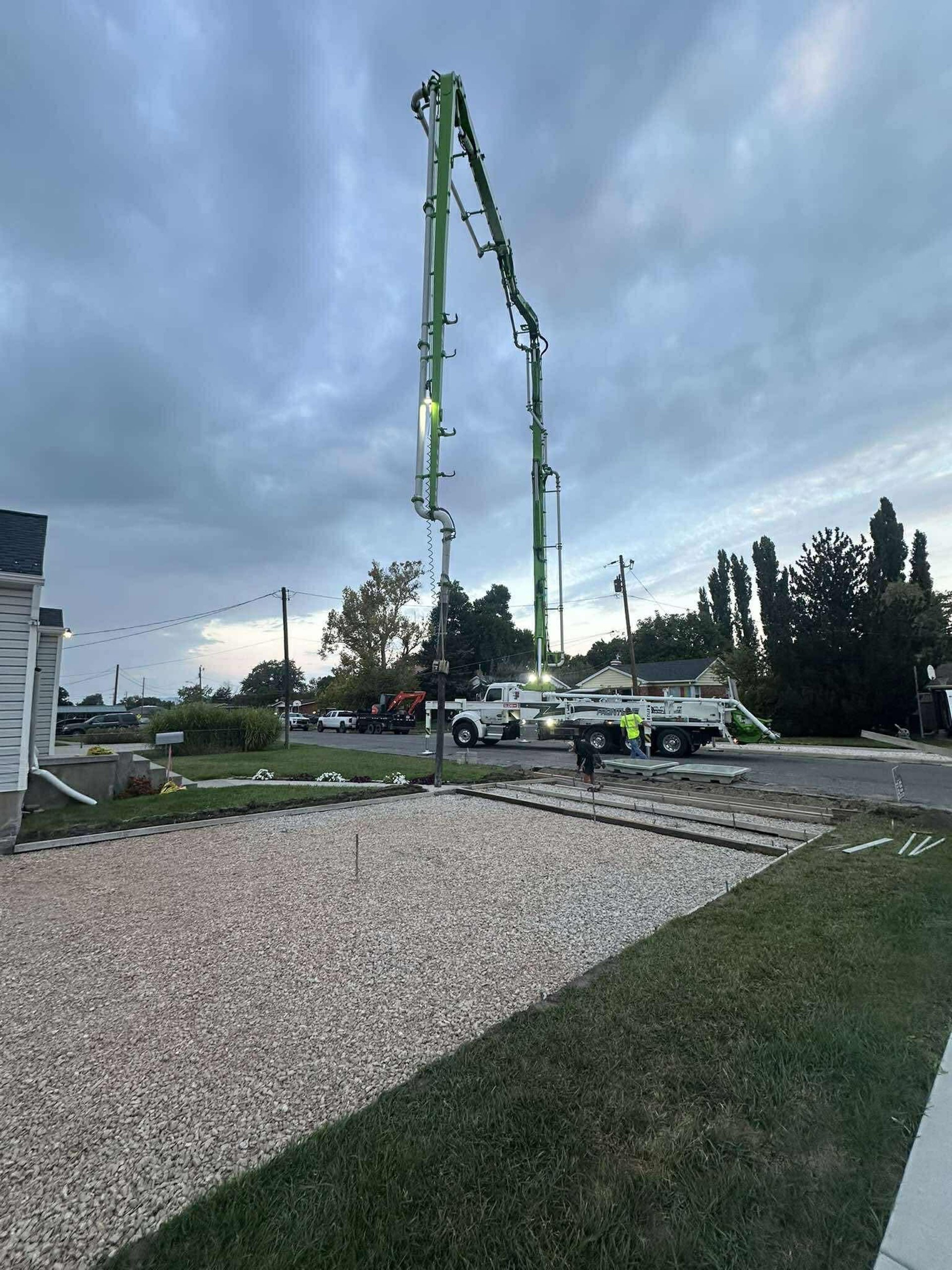 concrete installation at residential home in northern Utah