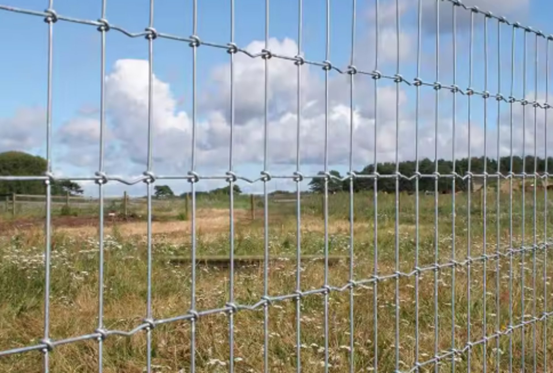 Galvanized metal livestock fence (cattle panel) used for pasture enclosure in outdoor farming