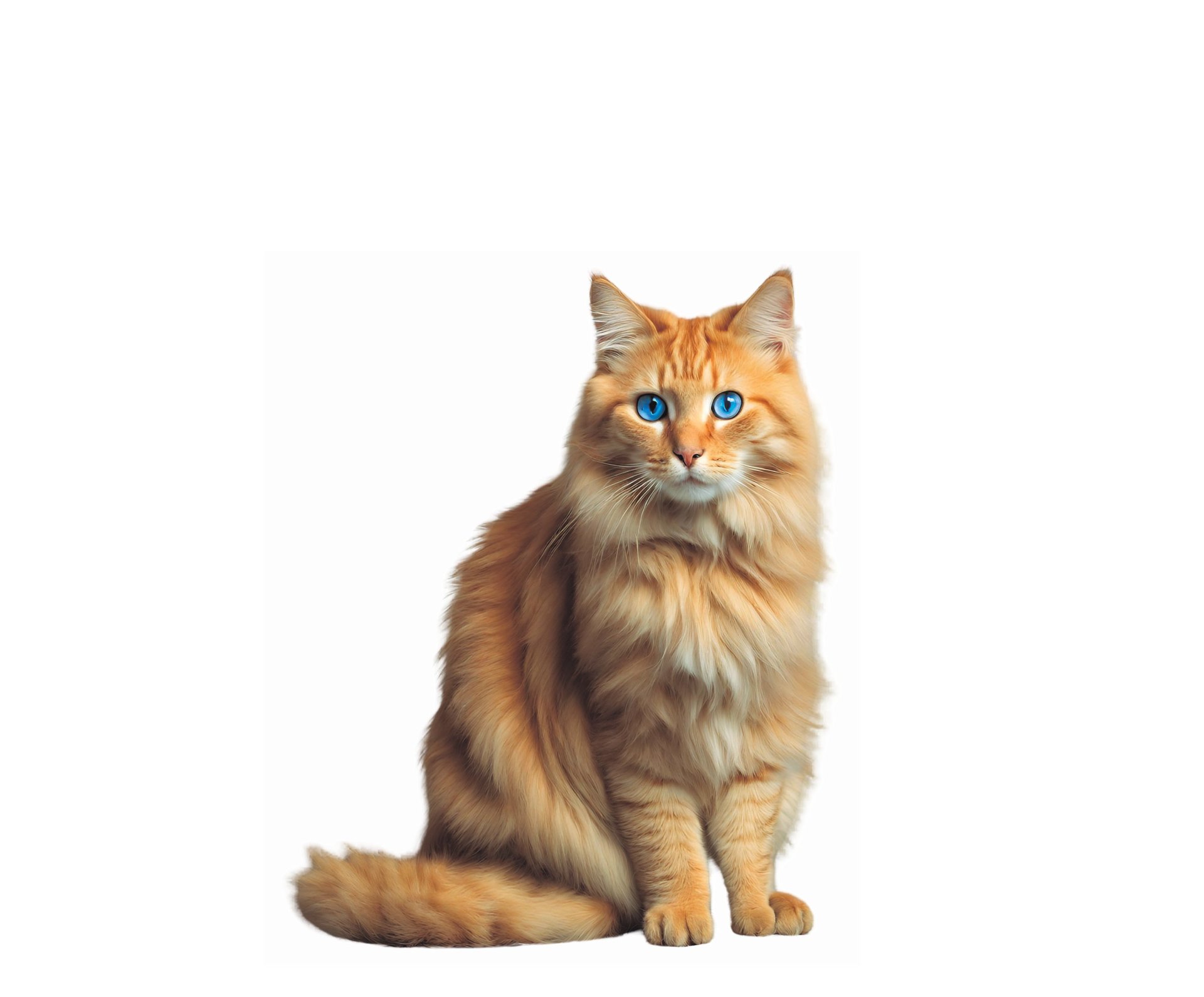selective focus photography of orange and white cat on brown table