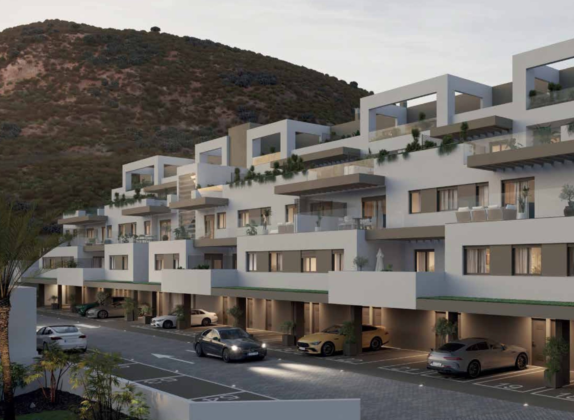 an abstract photo of a curved building with a blue sky in the background