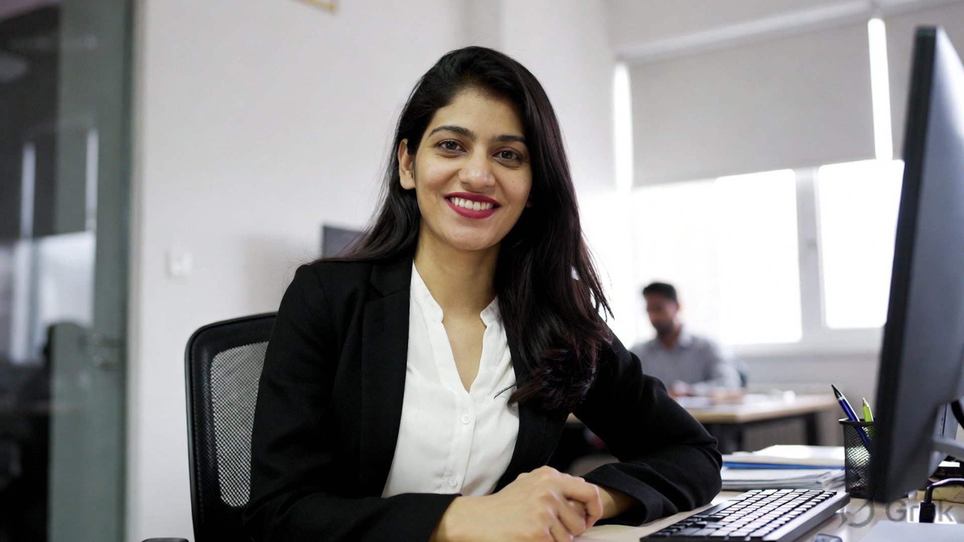 Man with beard wearing black t-shirt sitting arms crossed