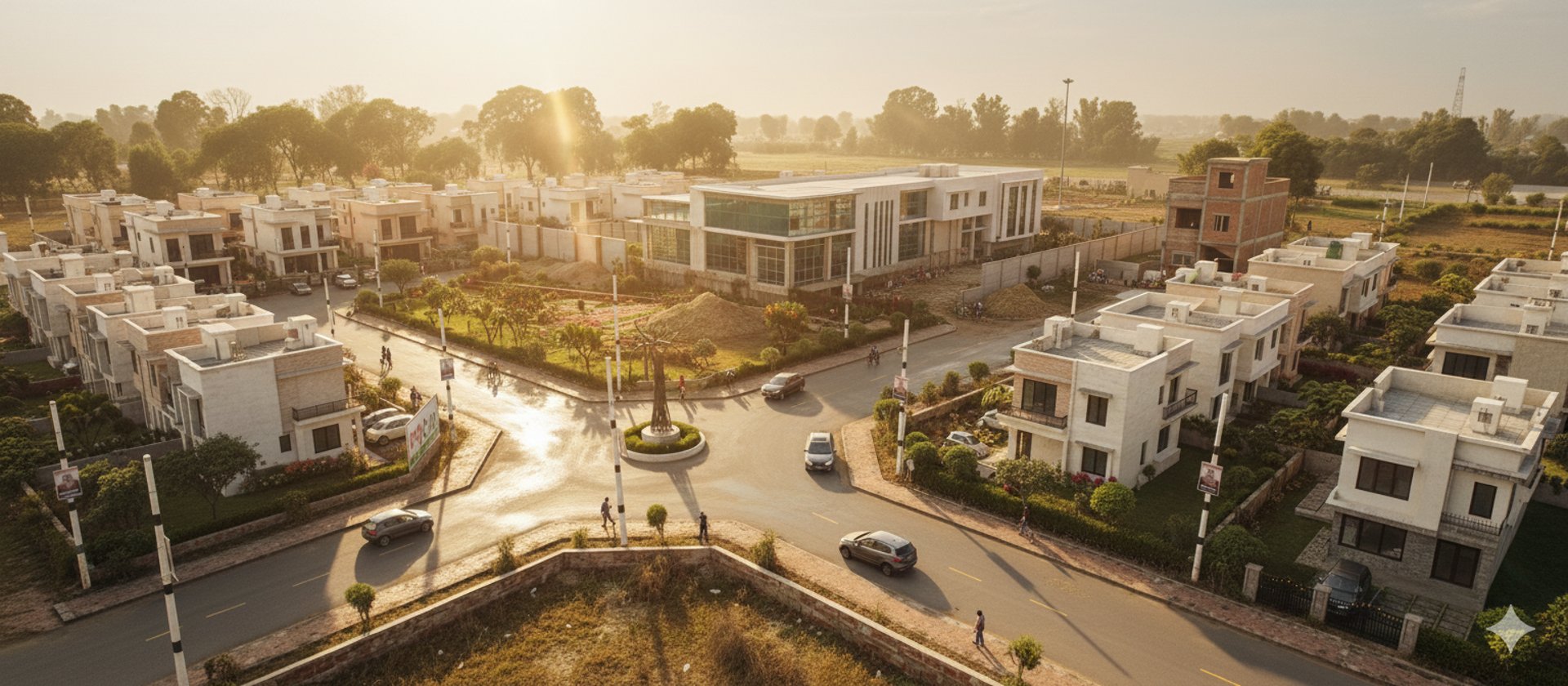 an abstract photo of a curved building with a blue sky in the background
