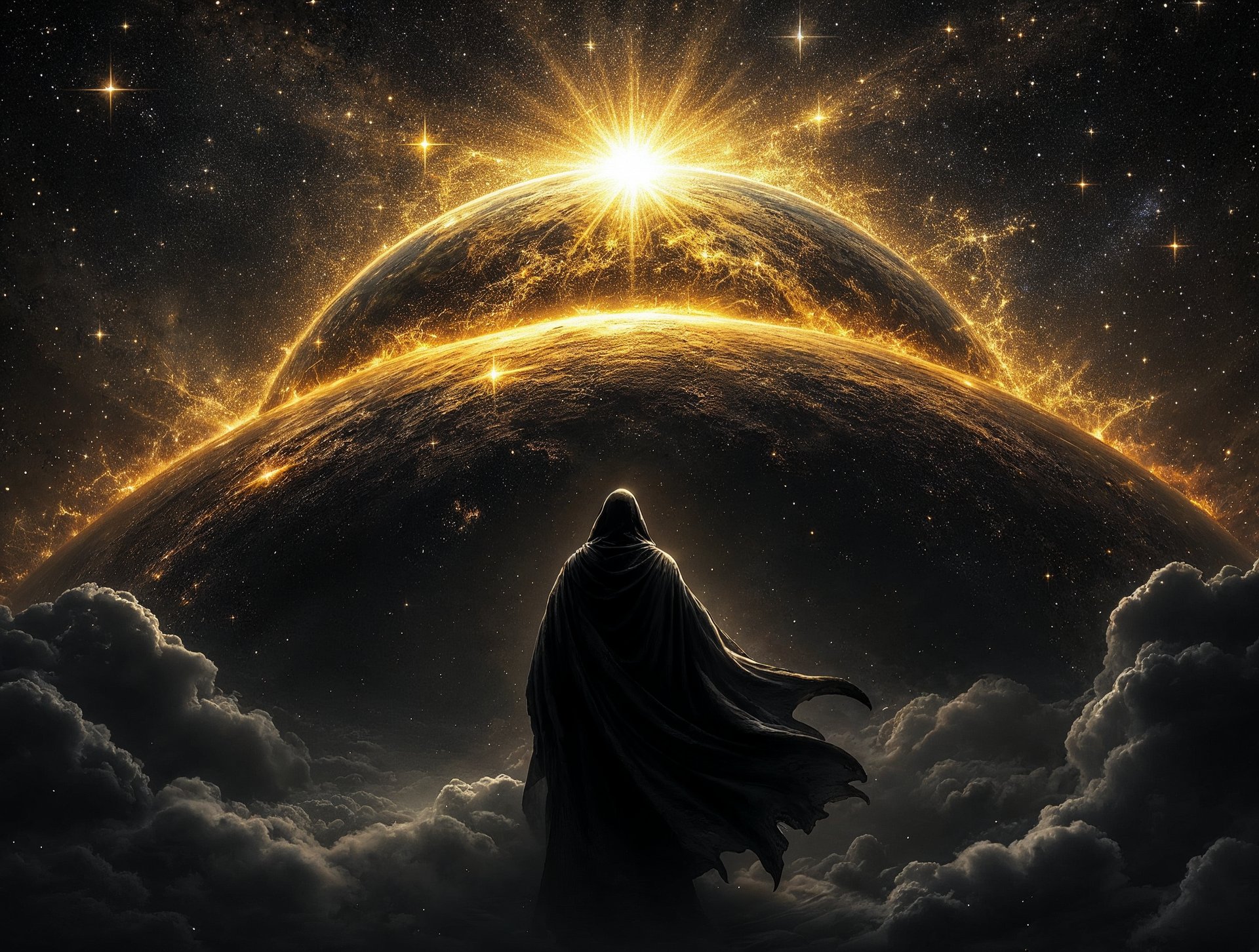 an abstract photo of a curved building with a blue sky in the background