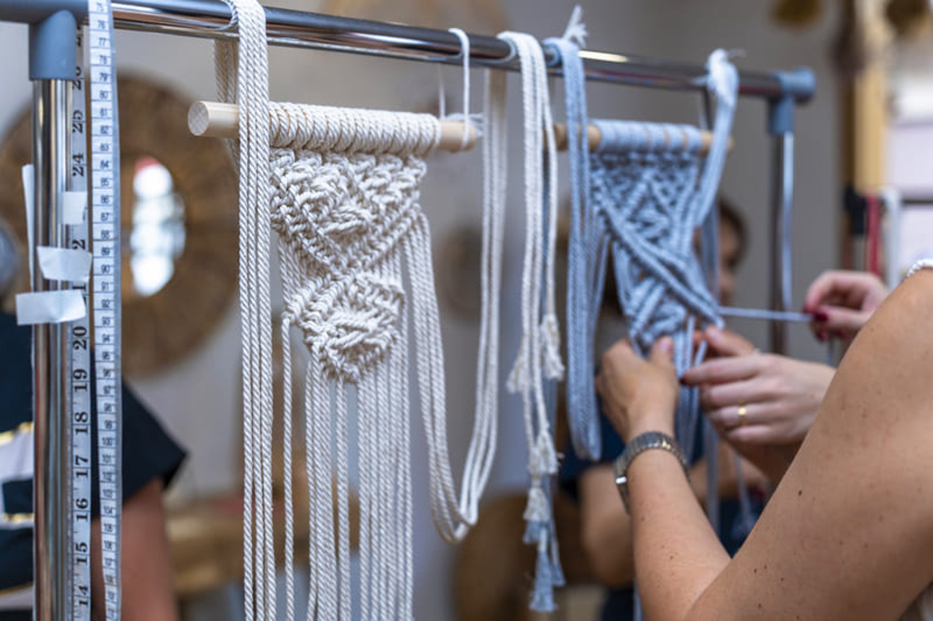 Macrame con distintas técnicas y colores