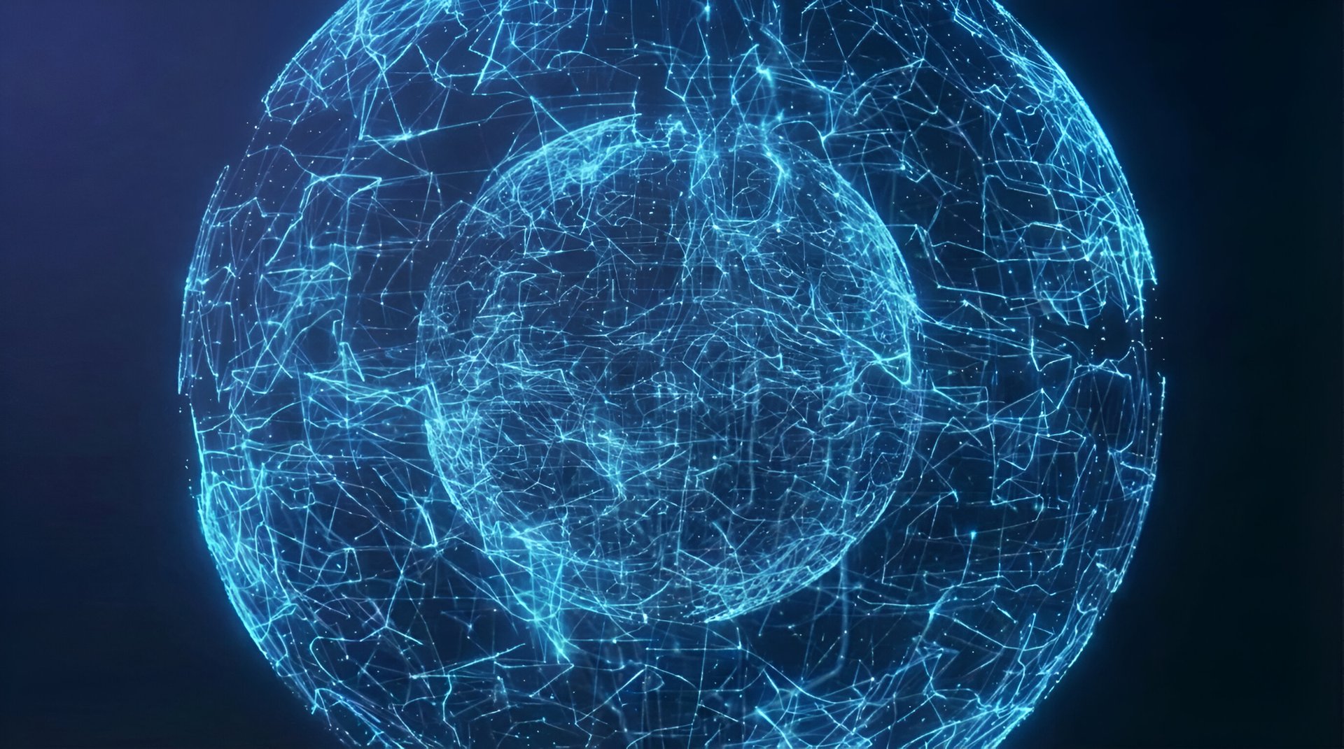 a blue background with lines and dots