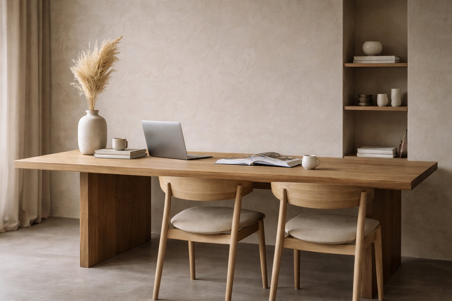 brown wooden table with chairs