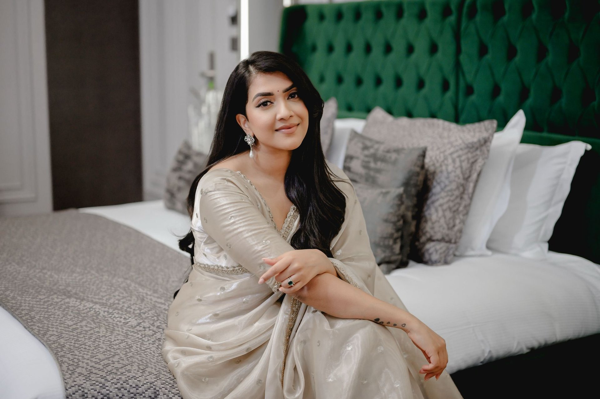 woman holding dried flower