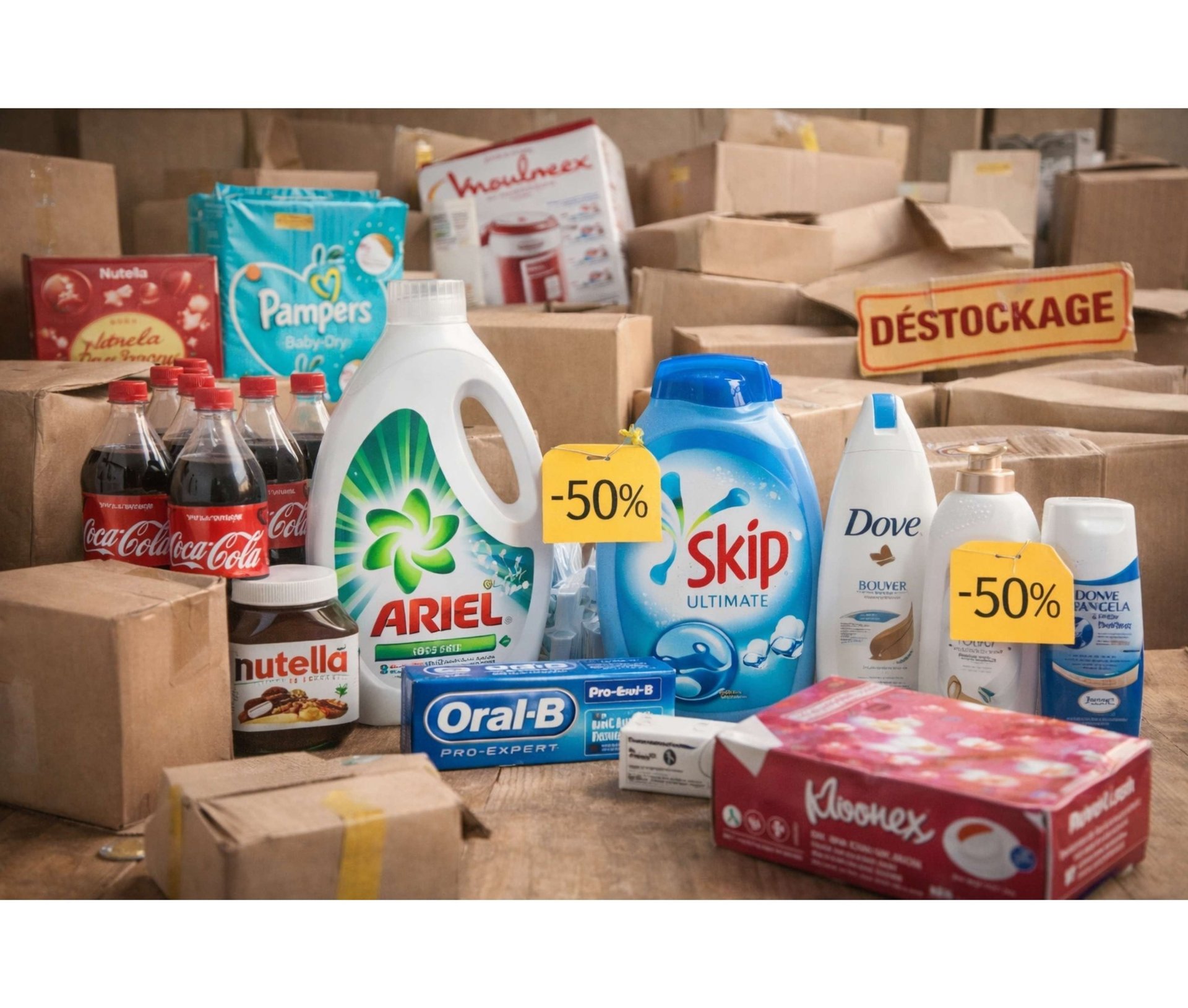 brown cardboard boxes on white metal rack