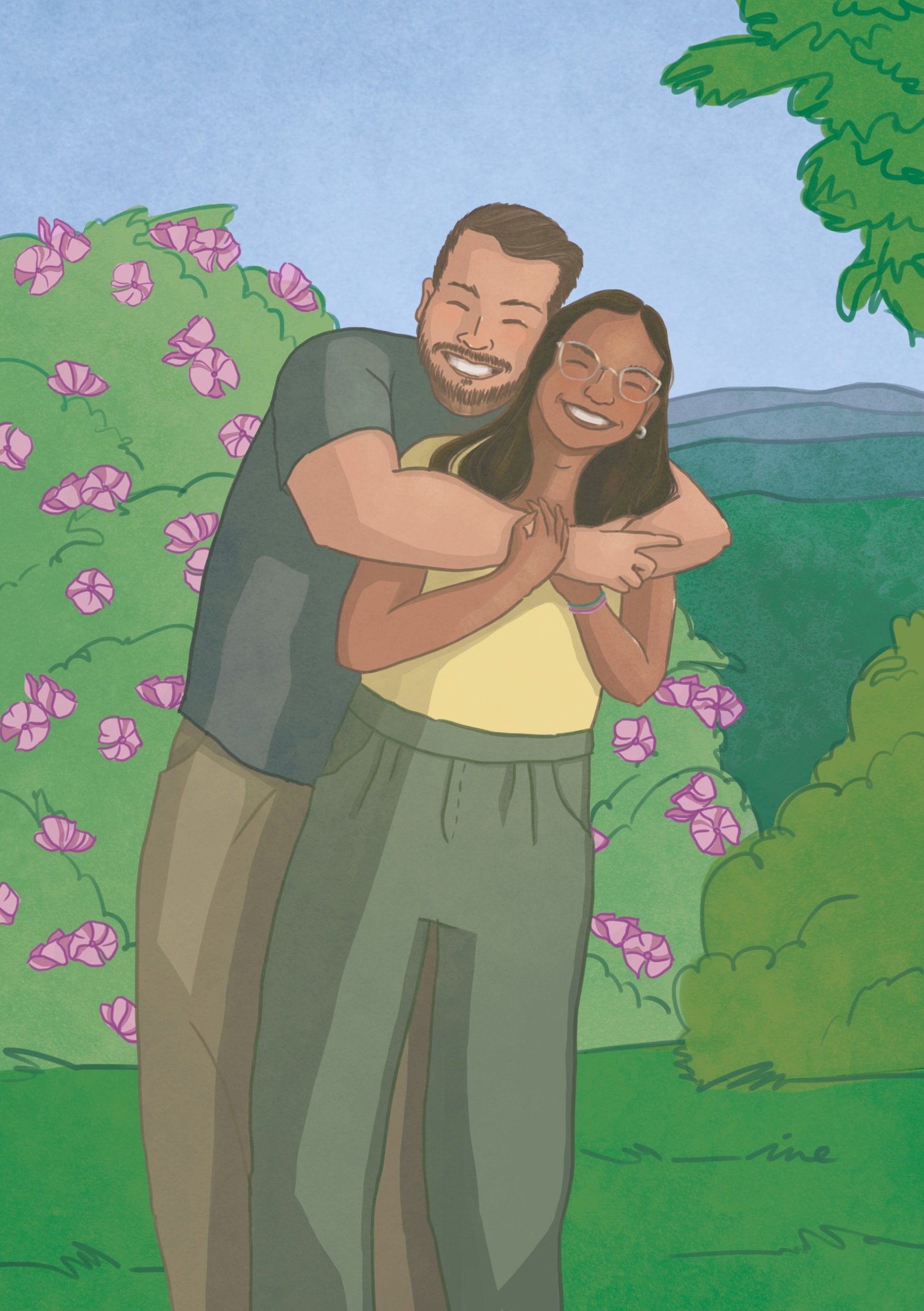 couple wearing silver-colored rings