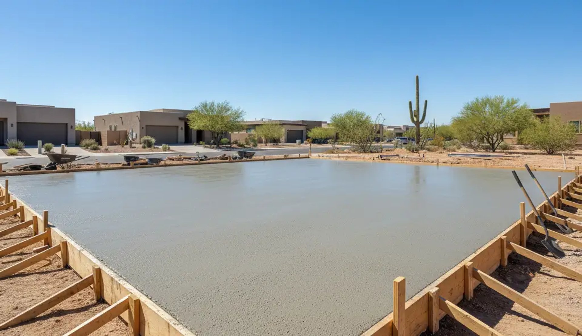 freshly poured concrete slab in Buckeye, AZ