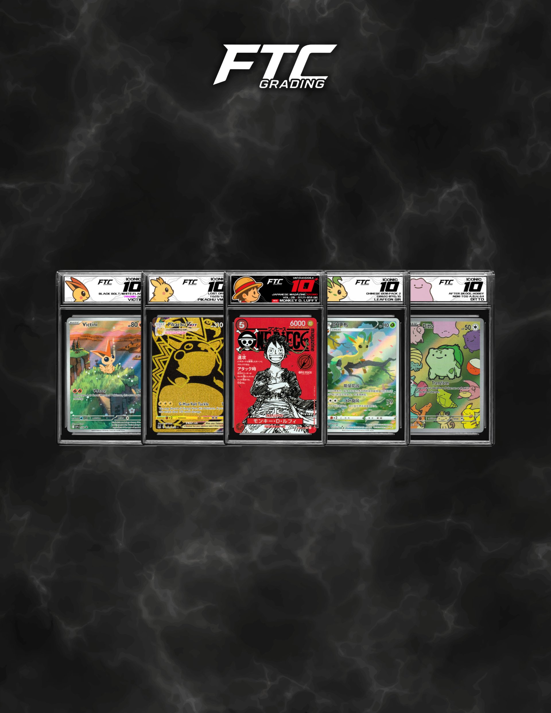 Five pokemon figurines arranged on a table