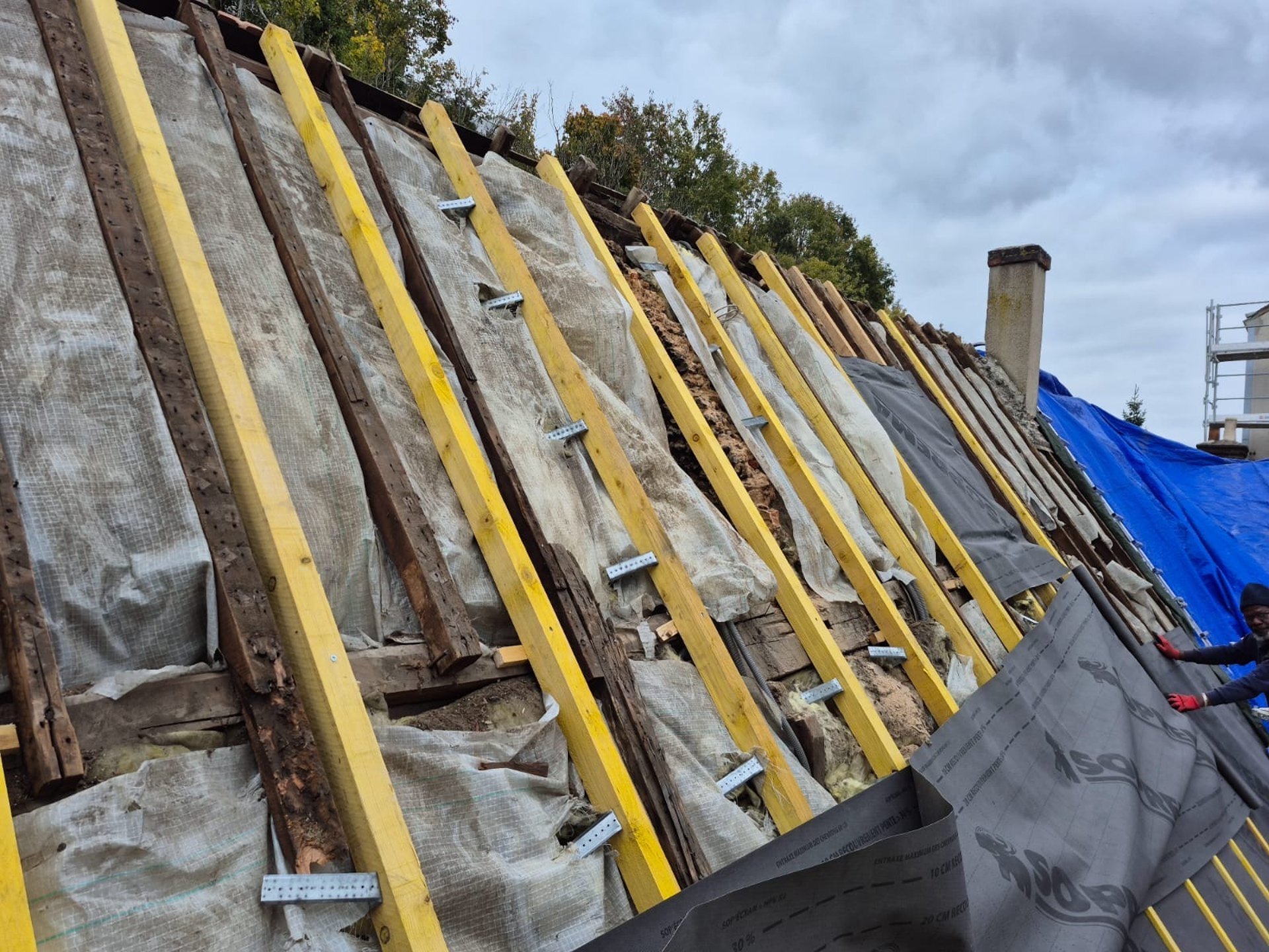 a group of wooden chairs