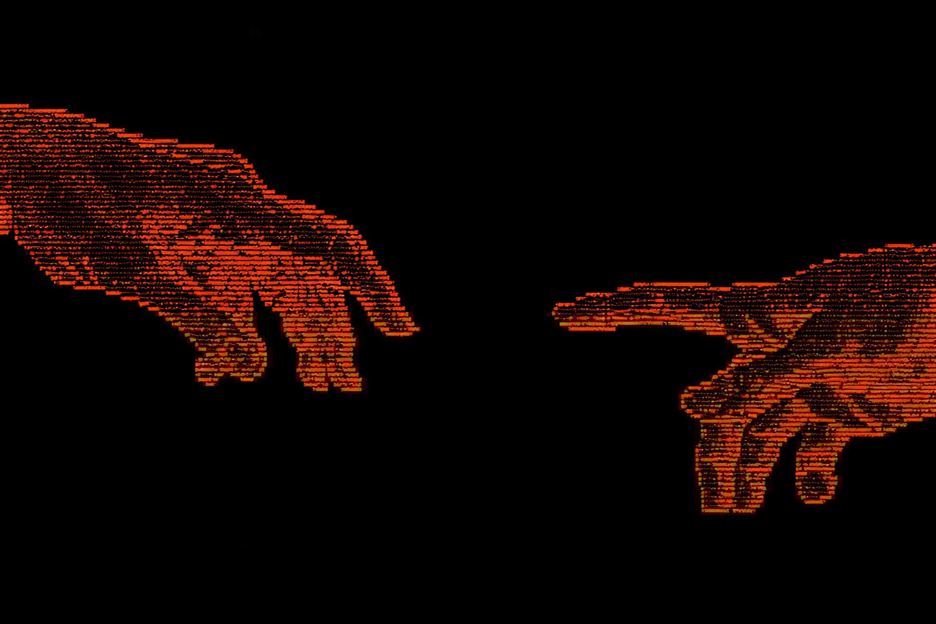 person's hands forming triangle