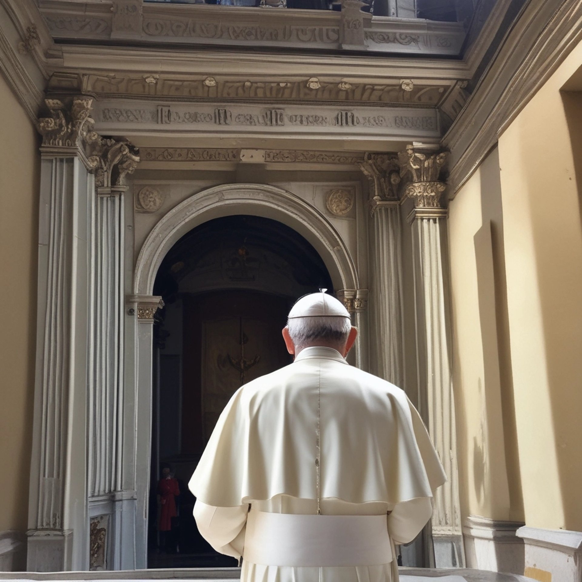 Relief sculpture of pope john paul ii praying