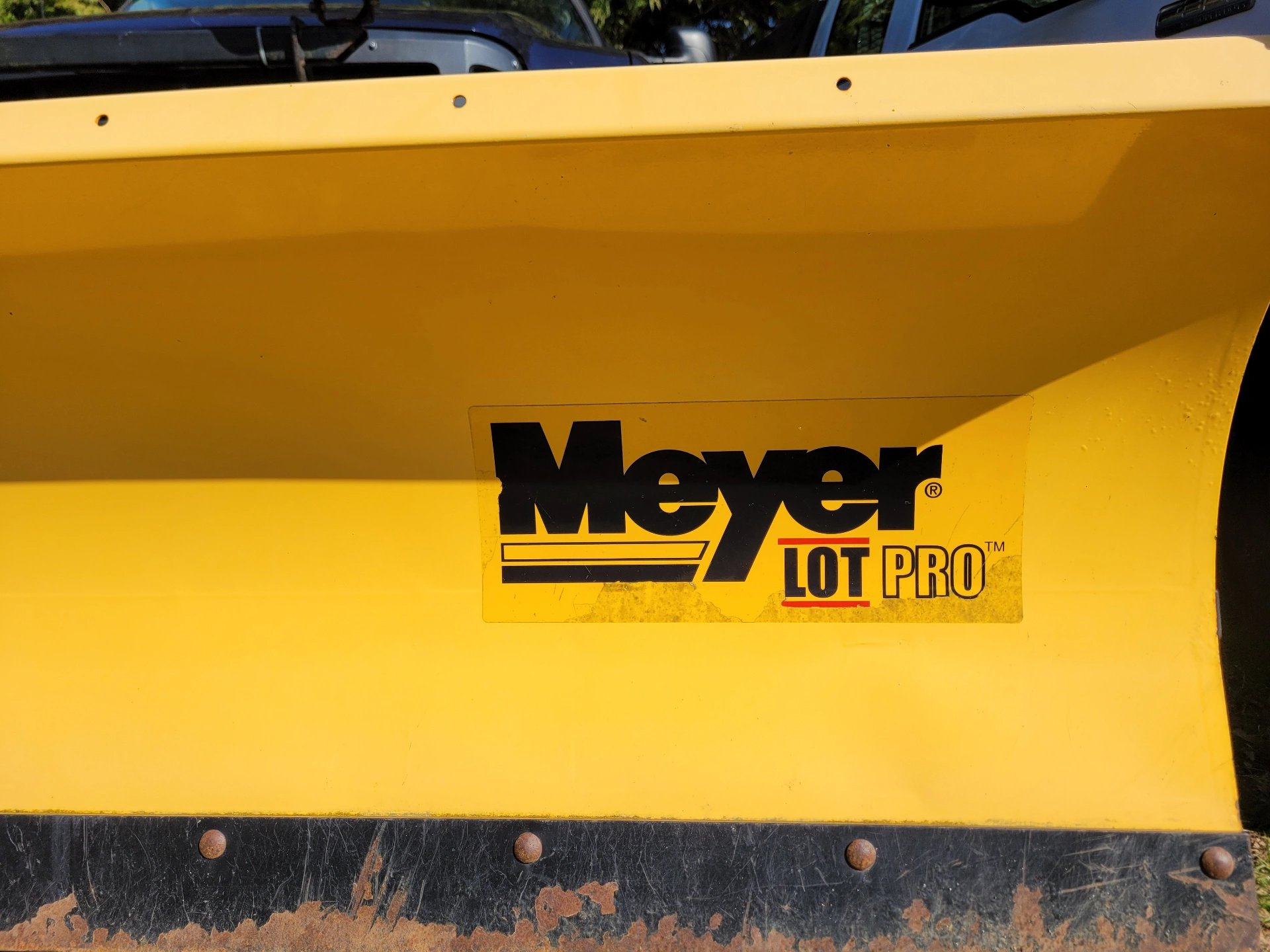 a close up picture of a meyer plow blade