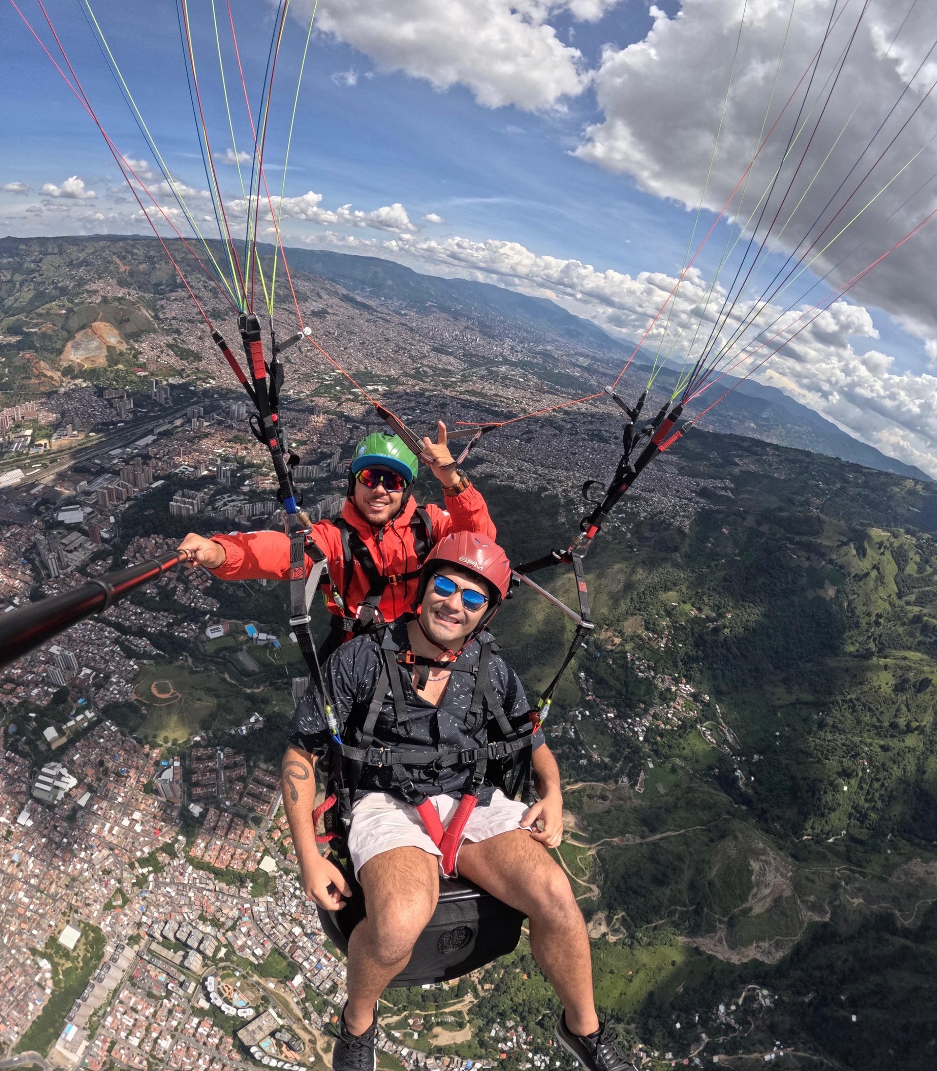 an abstract photo of a curved building with a blue sky in the background