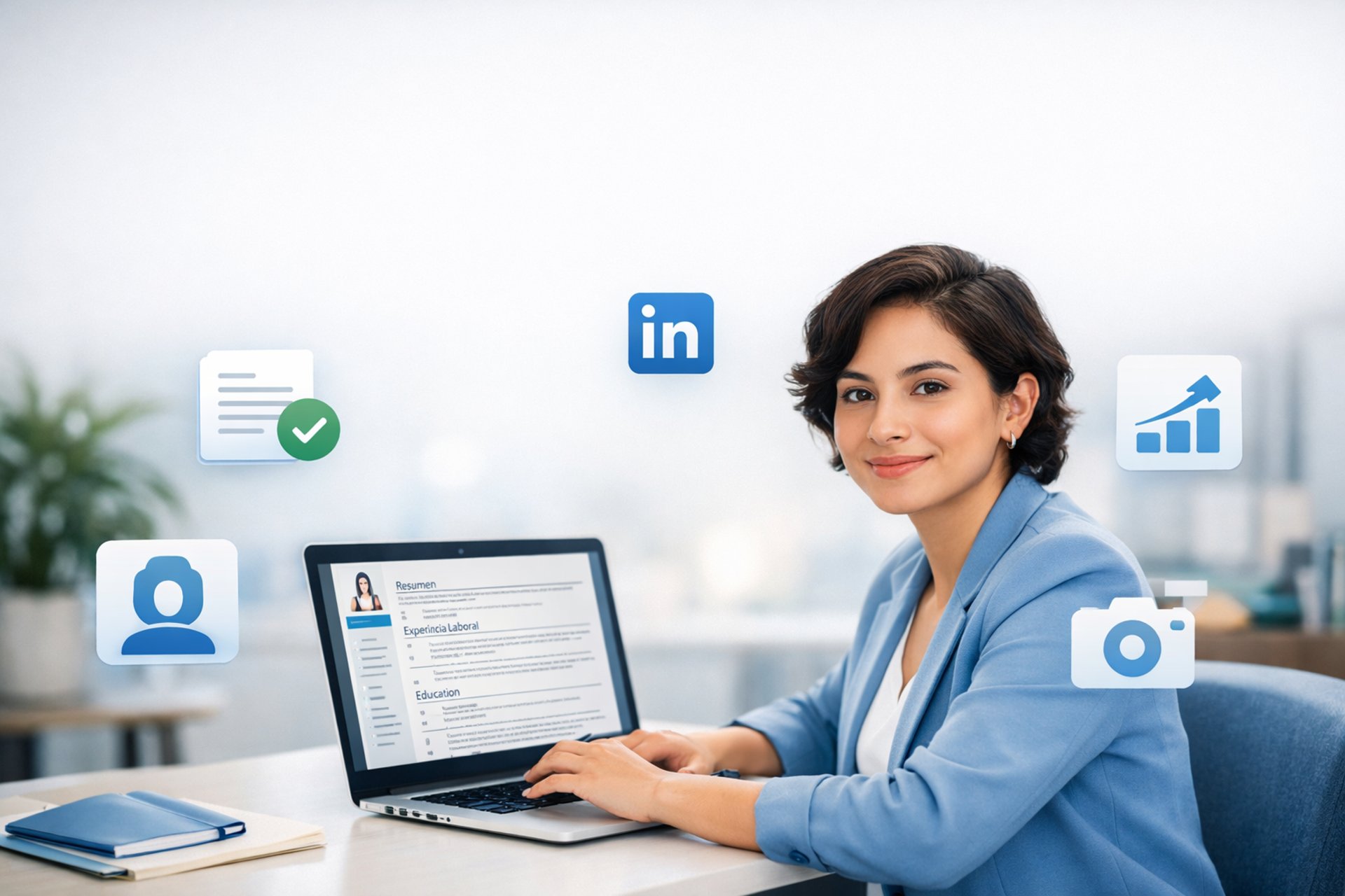 Someone is browsing a profile on their laptop.