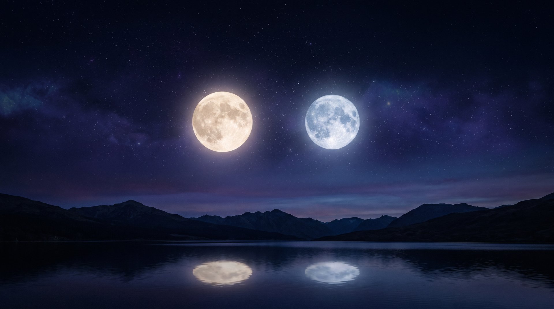 Two moons in a indigo sky