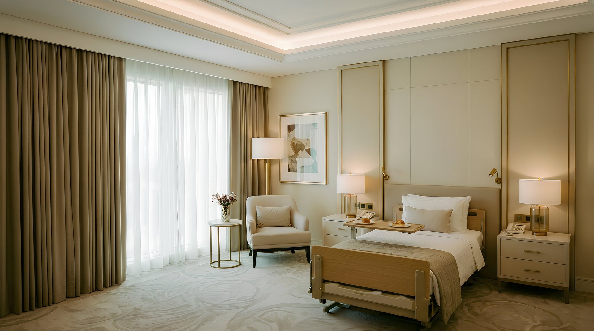 a living room filled with furniture and a large window