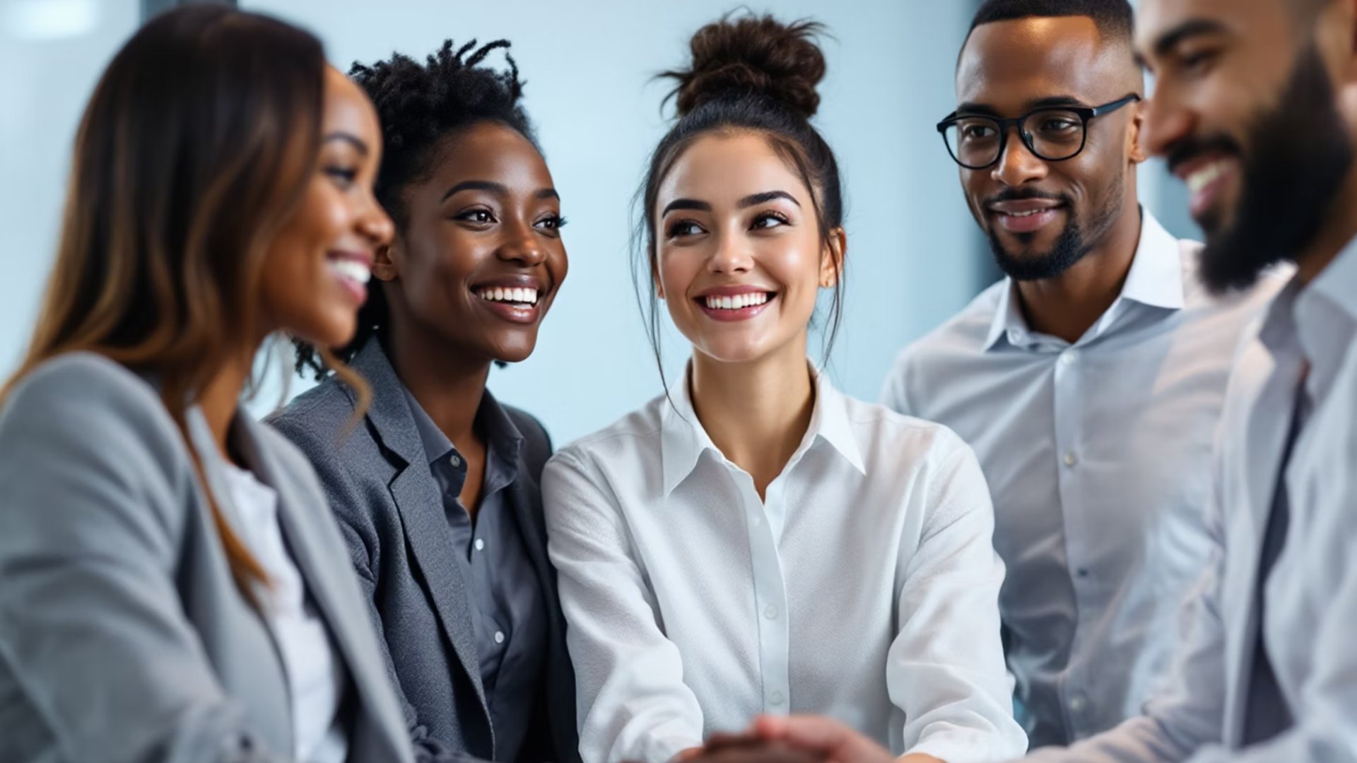 an abstract photo of a curved building with a blue sky in the background