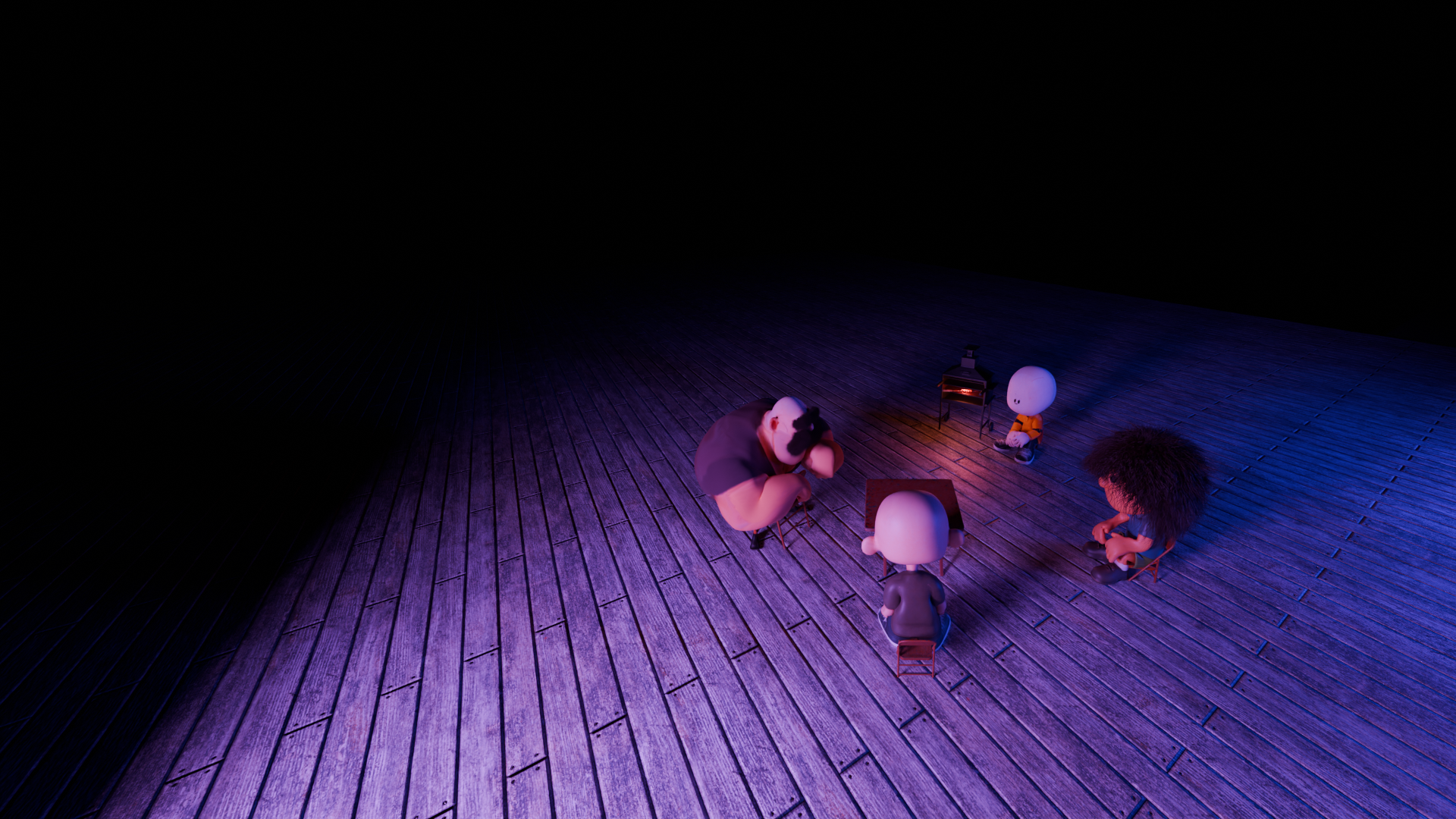 man in green shirt and black pants holding black and white stick figurine