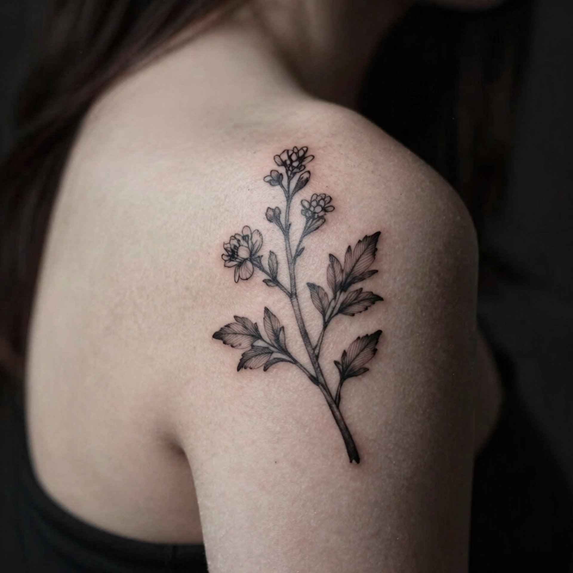 black and white bird tattoo