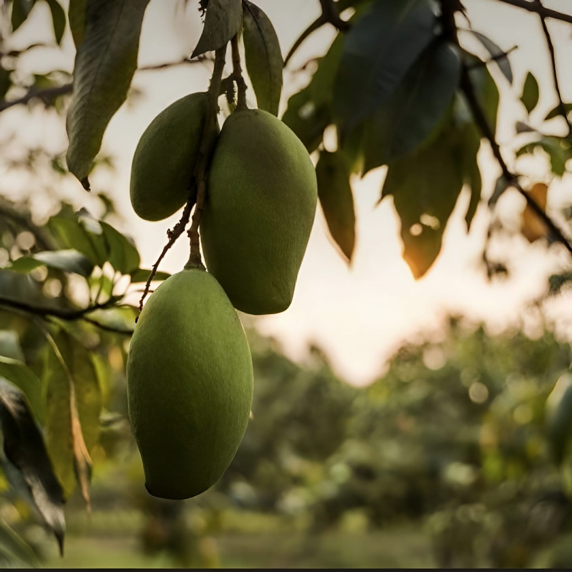 a group of figs growing on a tree branch