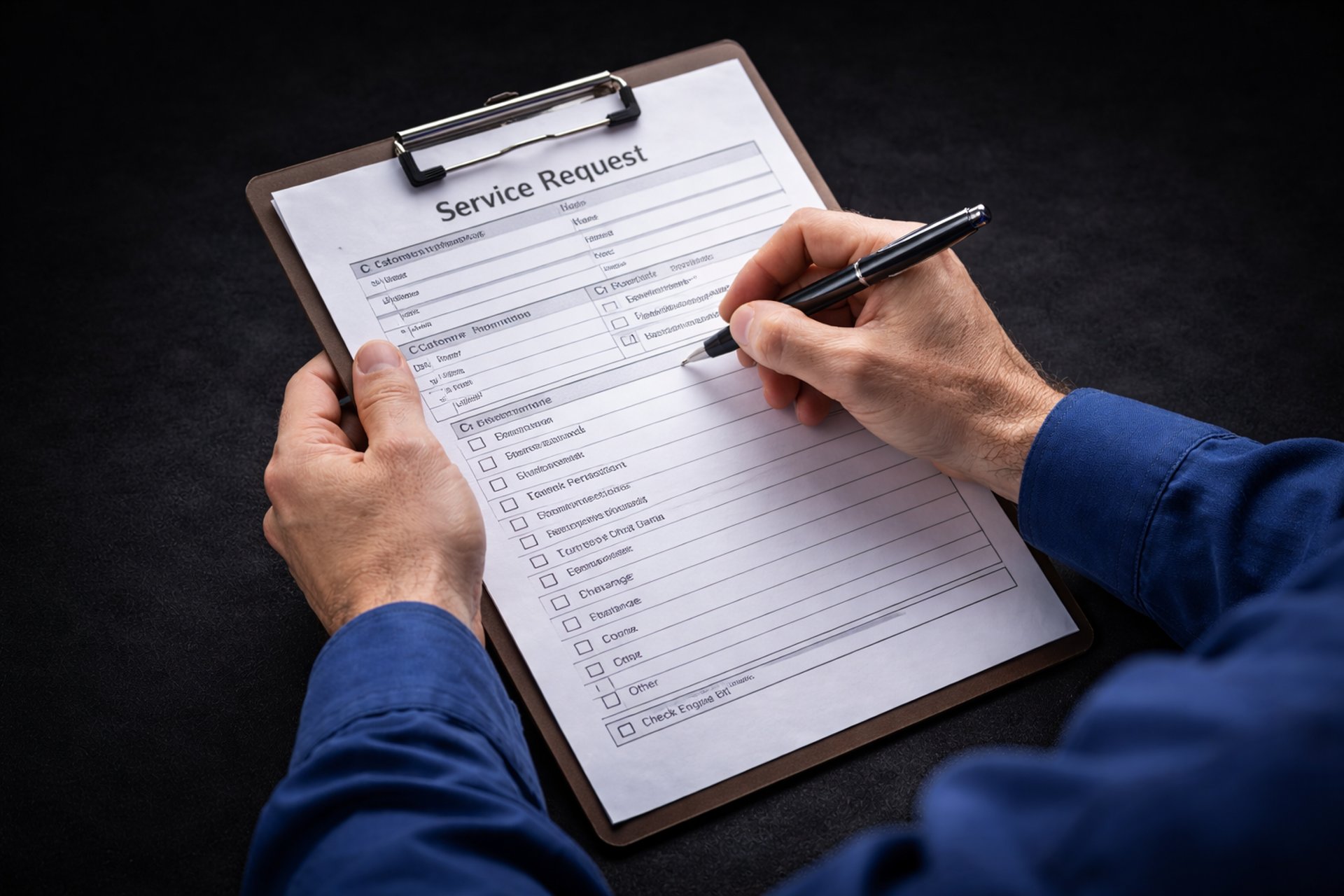 fill out form to schedule your car inspection