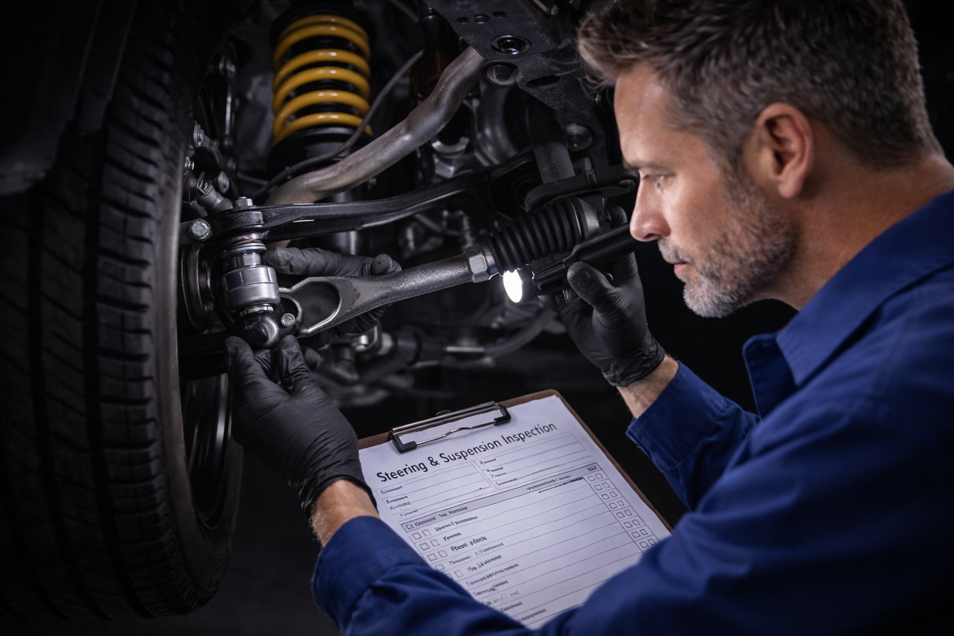 Car suspension inspection
